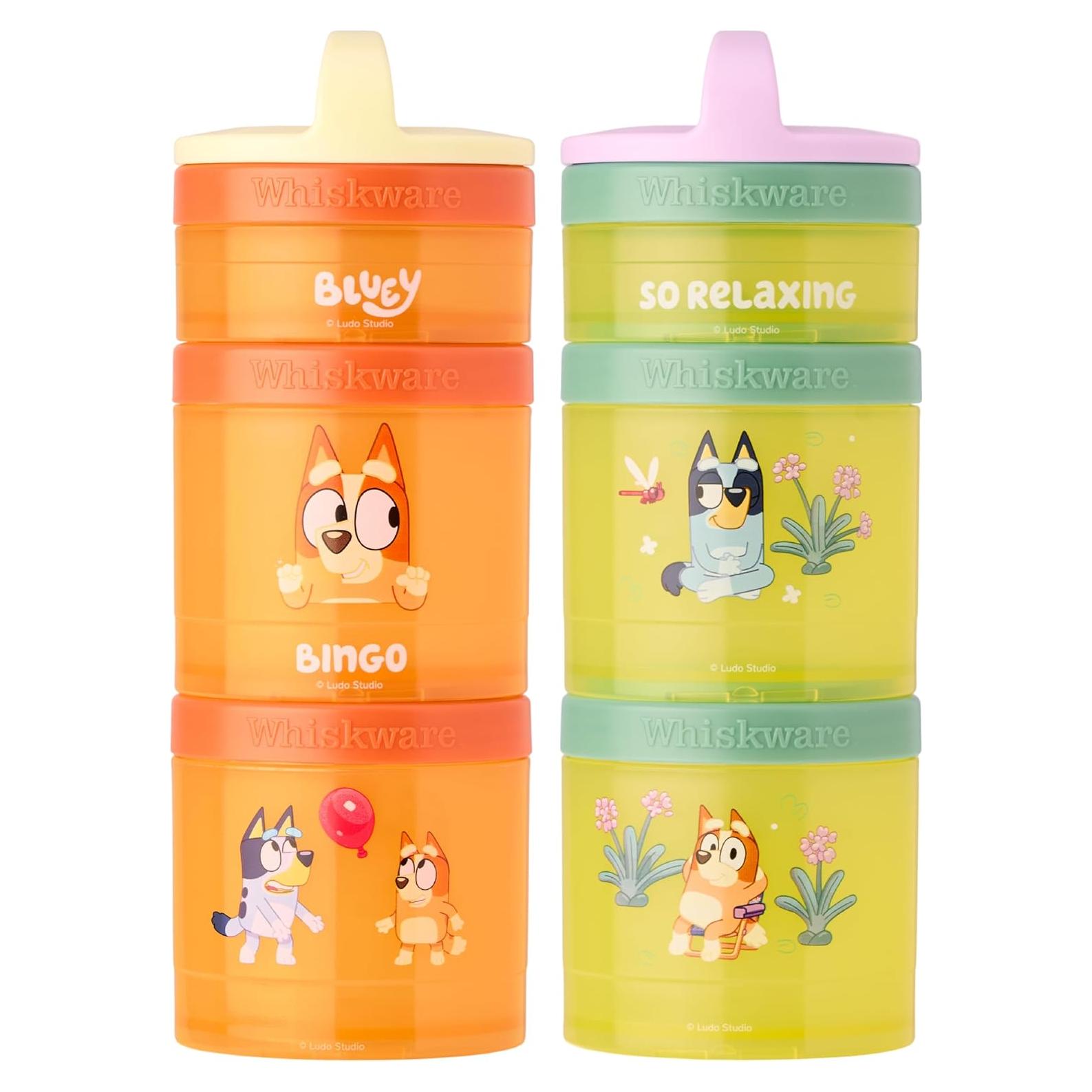 Contenedores apilables Whiskware Bluey y Bingo - 3 Tazas