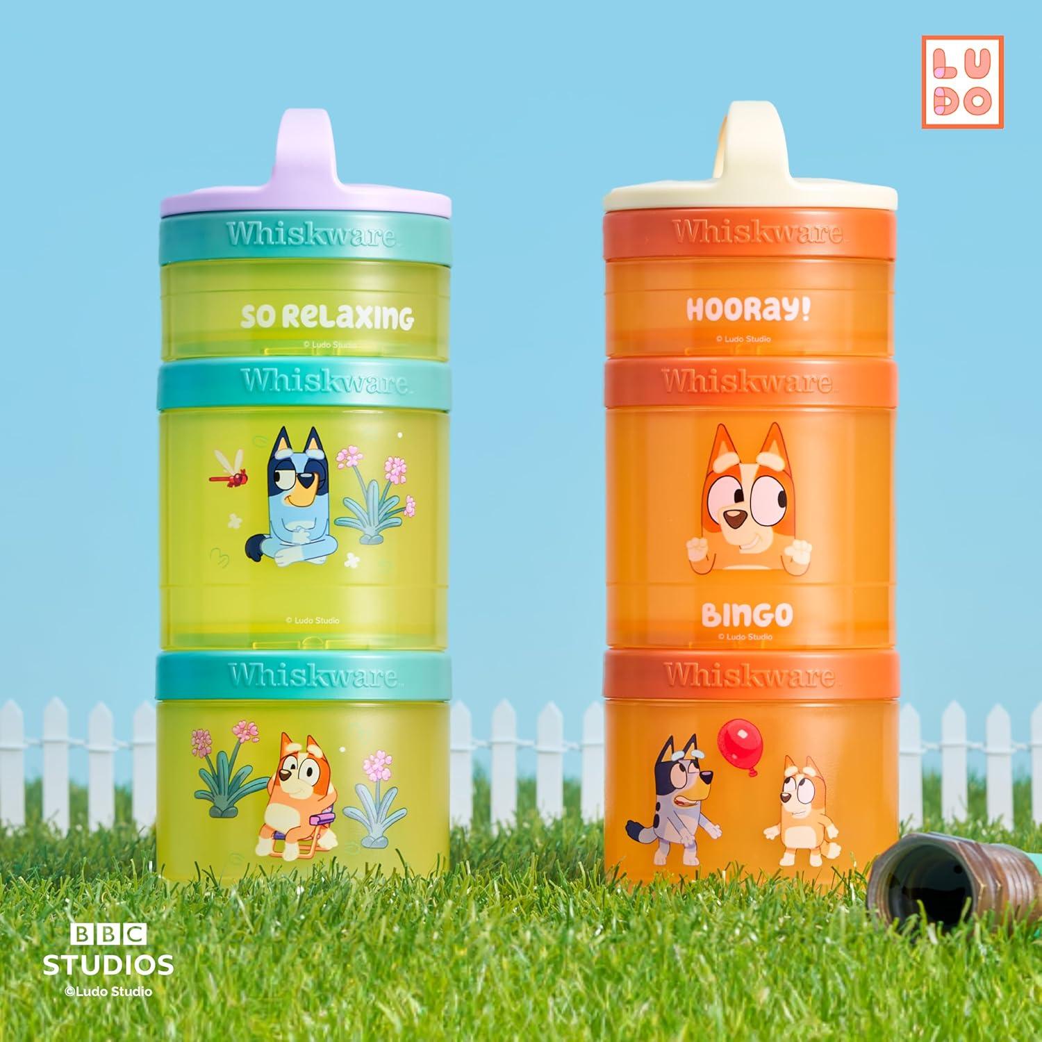 Contenedores apilables Whiskware Bluey y Bingo - 3 Tazas