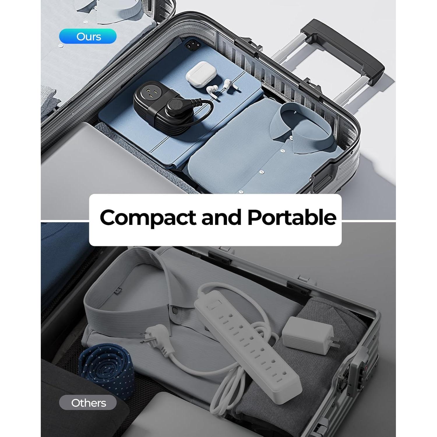 Regleta de Viaje ORICO 4 Salidas 3 Puertos USB Negro