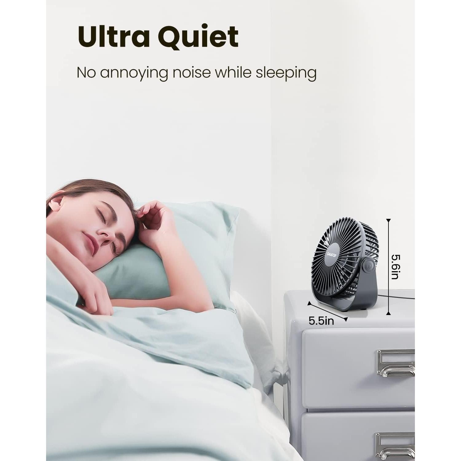 Ventilador de Escritorio Gaiatop TF55B USB 3 Velocidades 14 cm