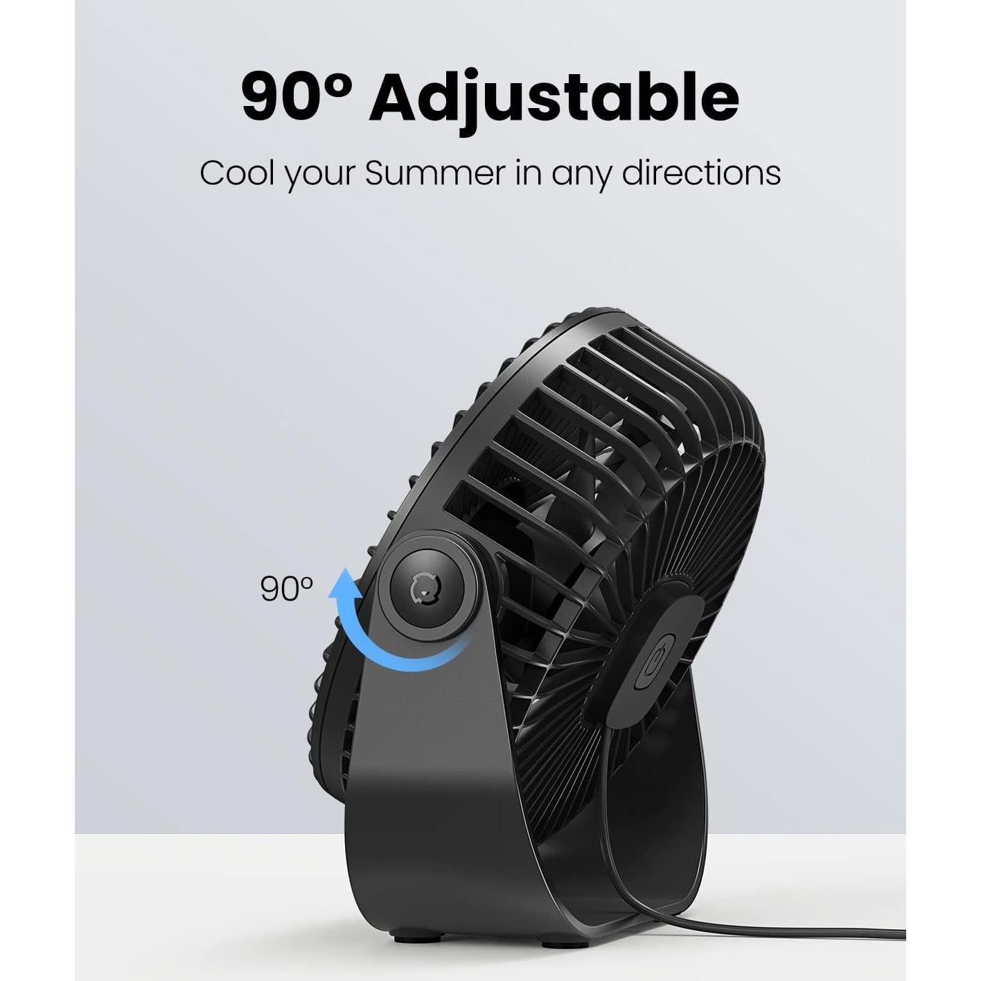 Ventilador de Escritorio Gaiatop TF55B USB 3 Velocidades 14 cm