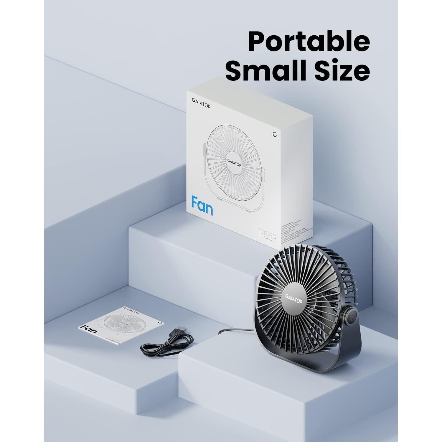 Ventilador de Escritorio Gaiatop TF55B USB 3 Velocidades 14 cm