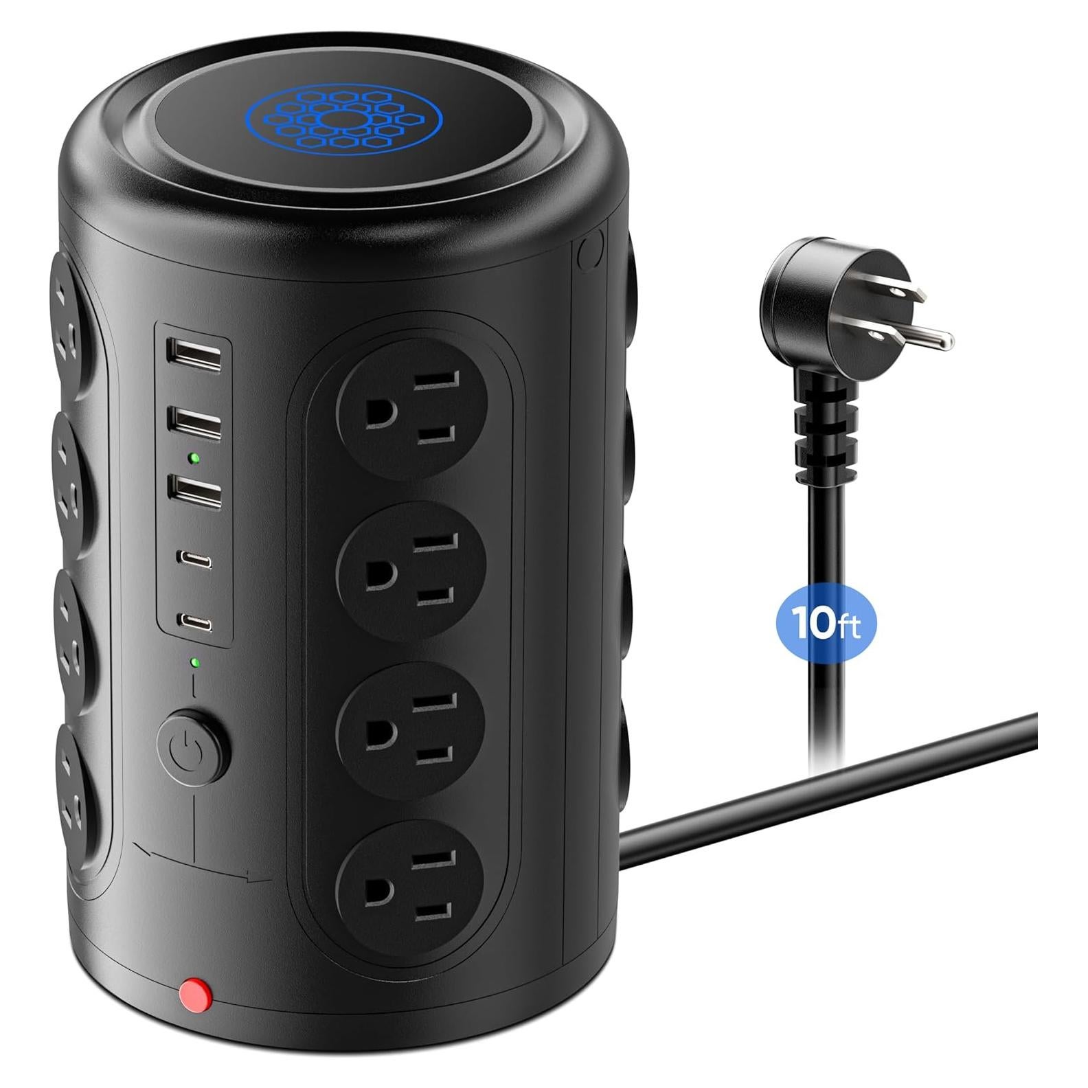 Regleta de Poder TenTrend 3 Metros 16 Salidas 5 USB Carga Segura