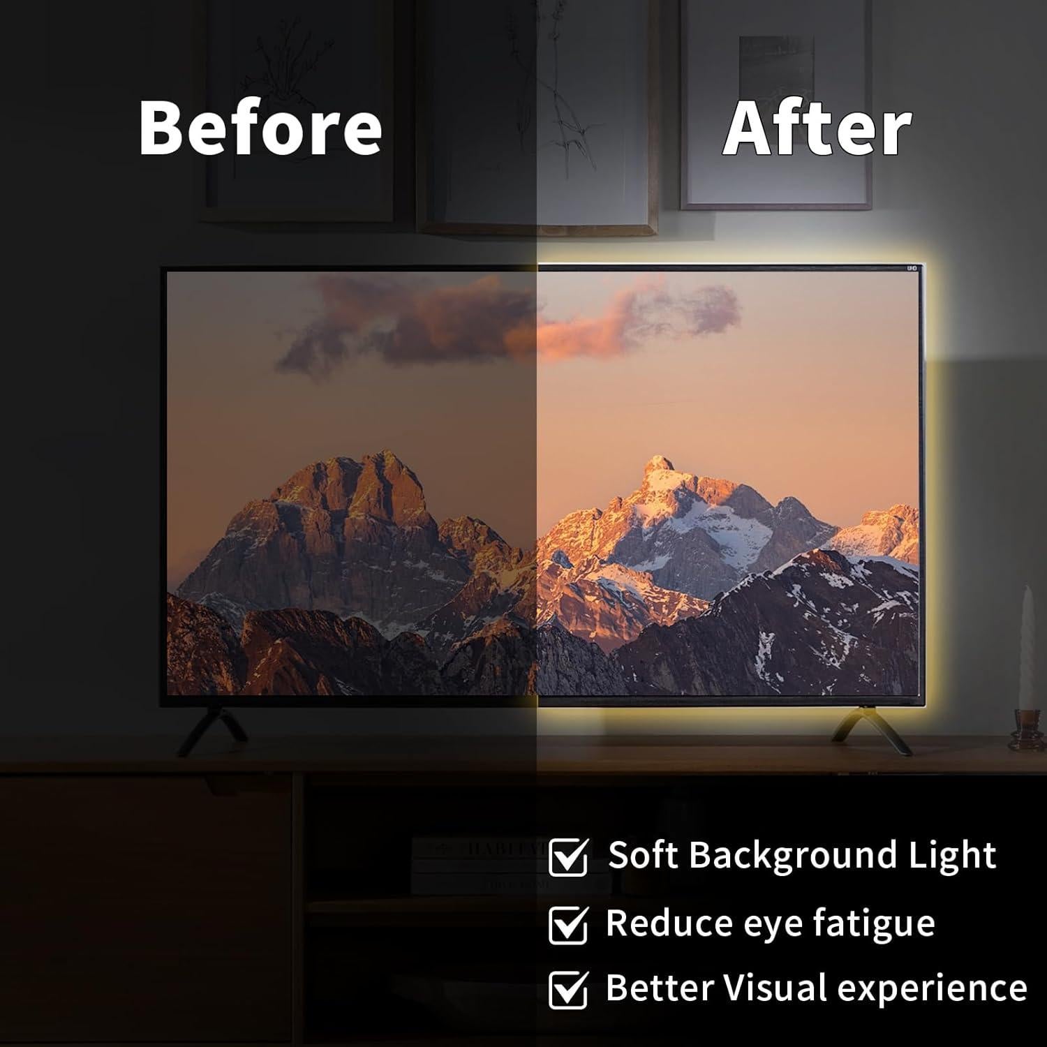 Tira de luz LED COB 1m TUNICHX 320 LEDs USB 3000K Dimmable