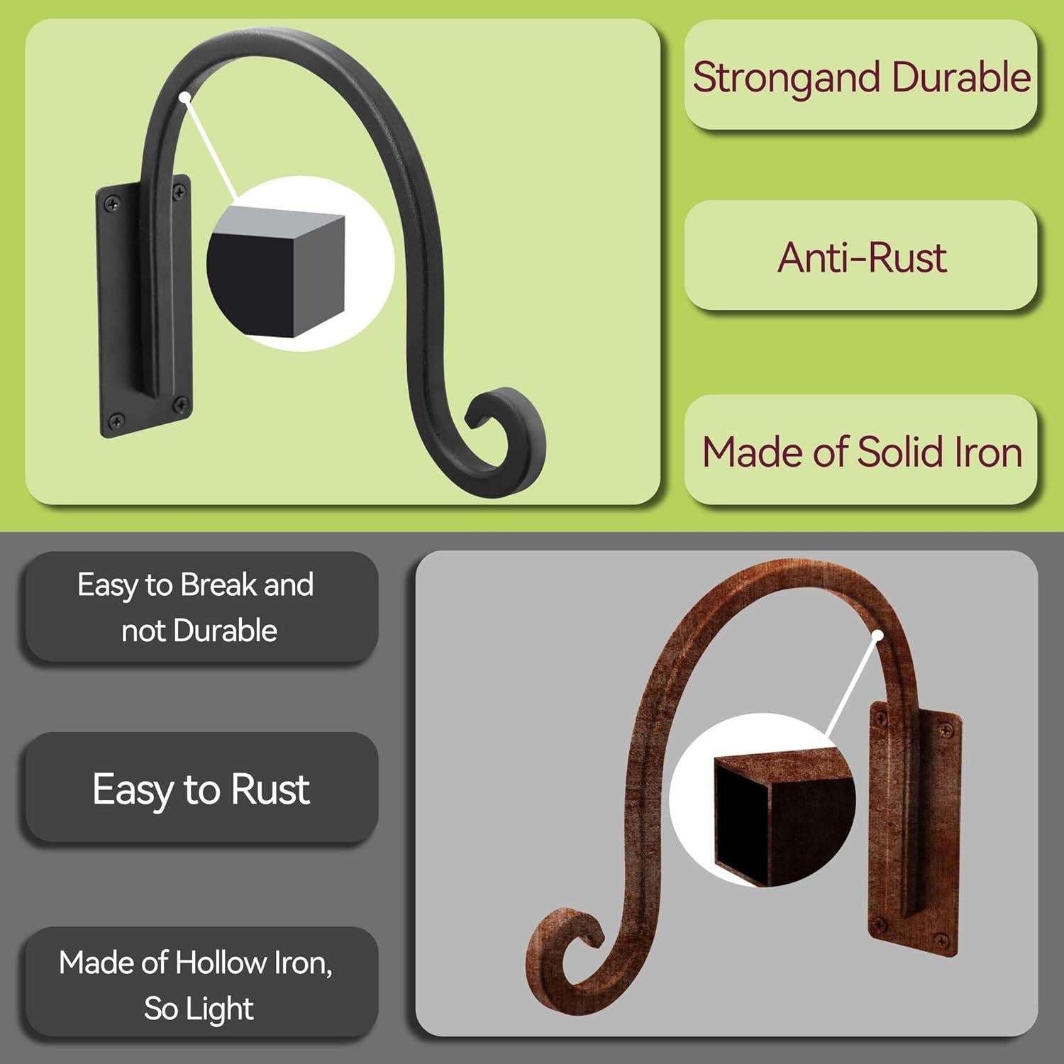 Soporte Colgante para Plantas Lifyzoon 20.32cm Negro 2Pcs