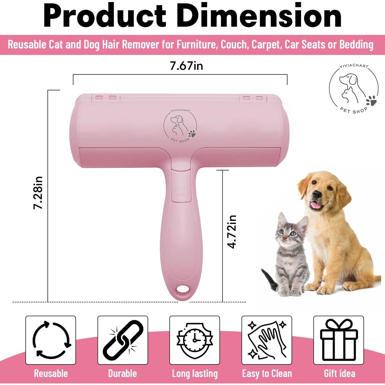 Rodillo Quitapelos Reutilizable ViviaChart Ecológico 20 cm