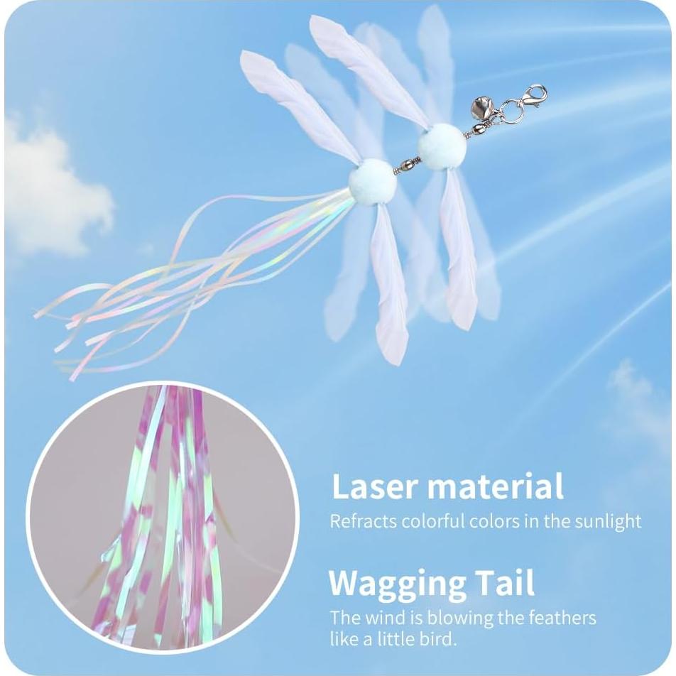 Juguete Interactivo para Gatos PAZ'S GIFT con Plumas y 2 Cabezas