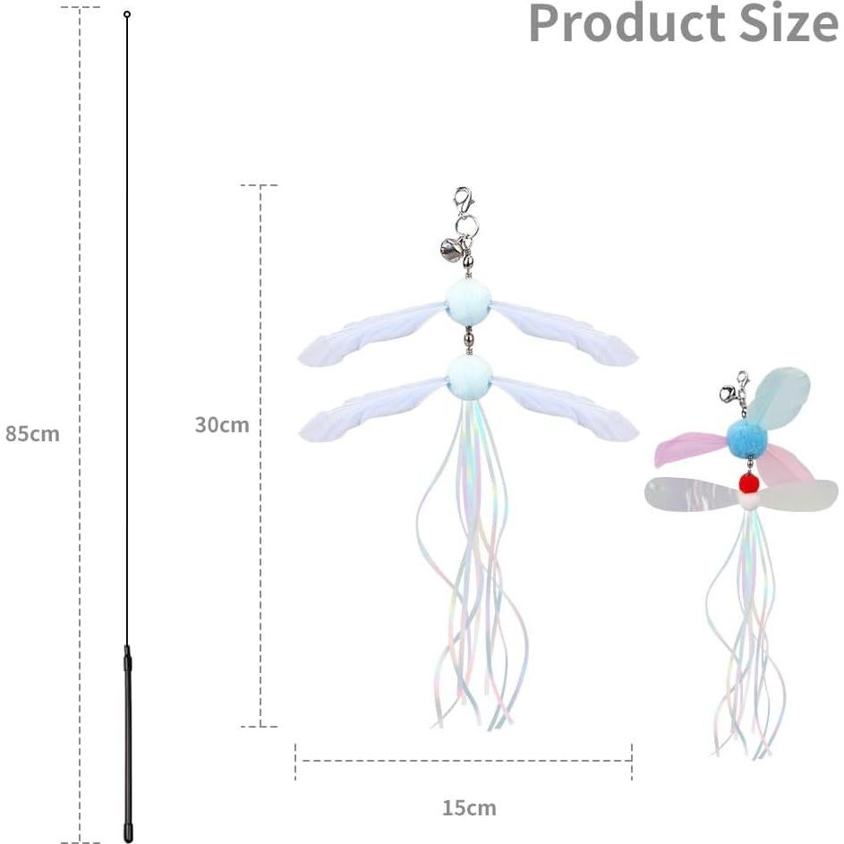 Juguete Interactivo para Gatos PAZ'S GIFT con Plumas y 2 Cabezas