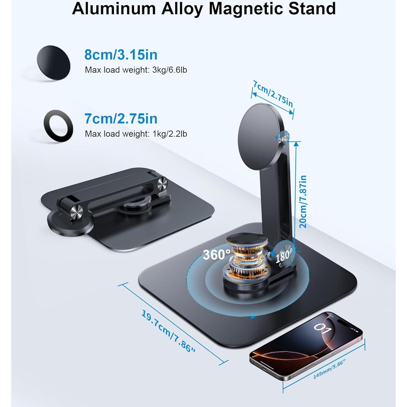 Soporte Magnético Ajustable para Monitor 10-47 cm Aluminio