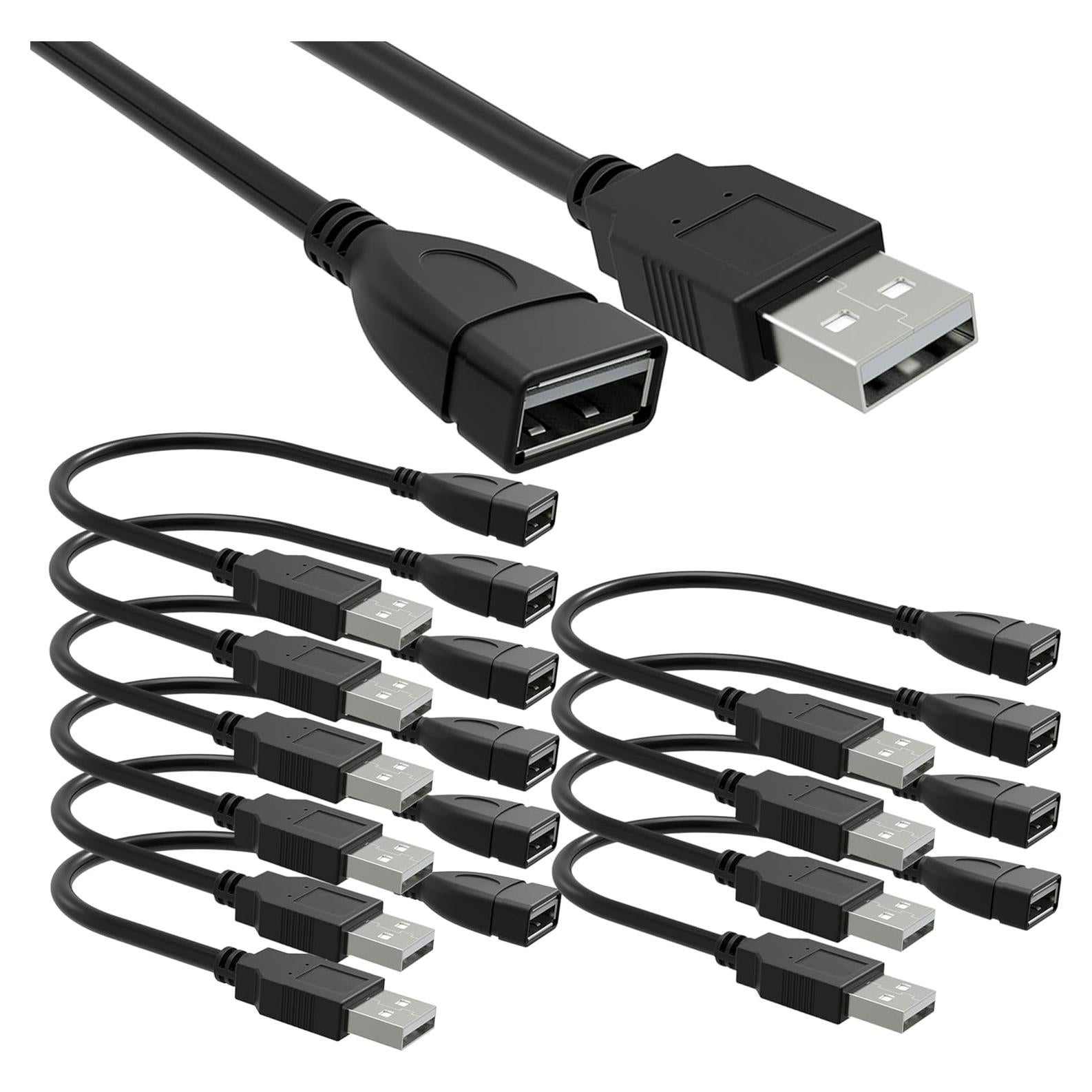 Cable Extensión USB 2.0 Macho a Hembra SaiTech IT 15cm 10 Pack