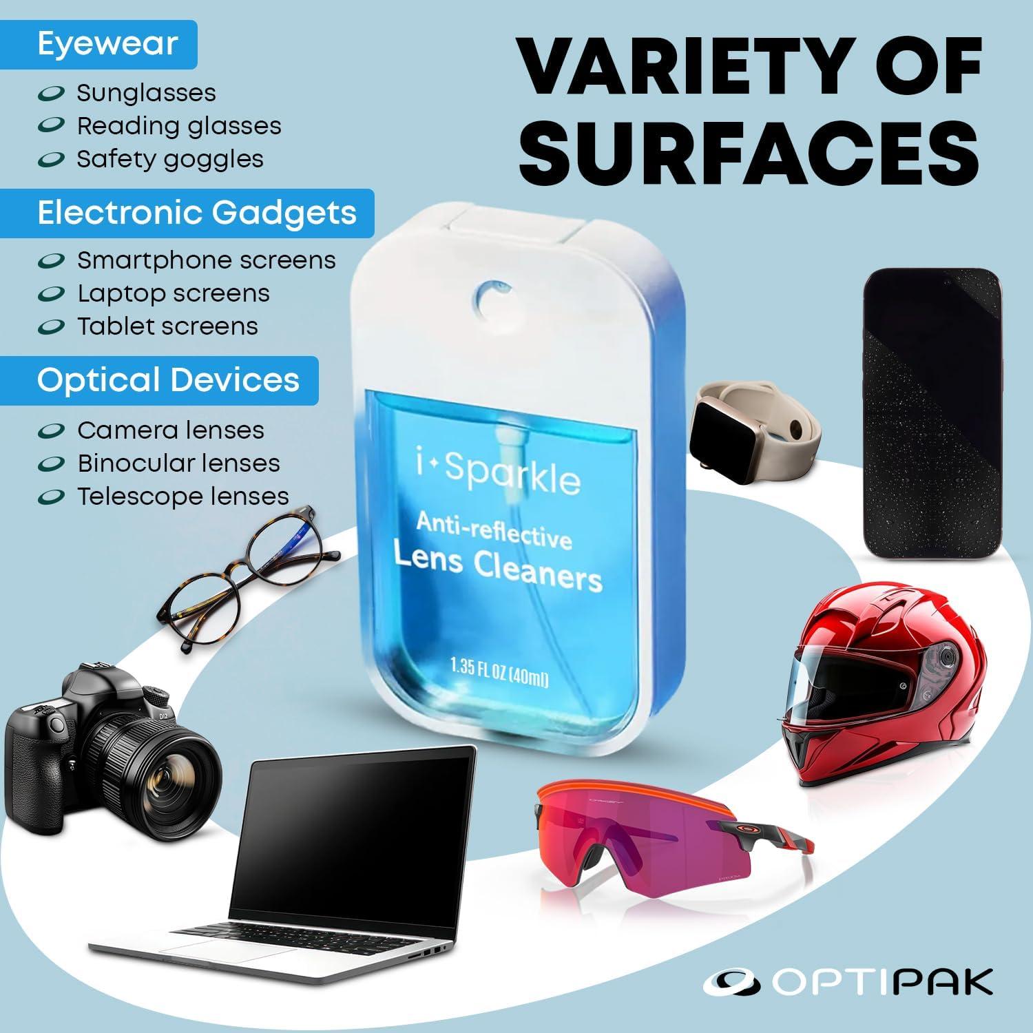 Kit limpiador de gafas I-Sparkle 39.1ml + paño microfibra