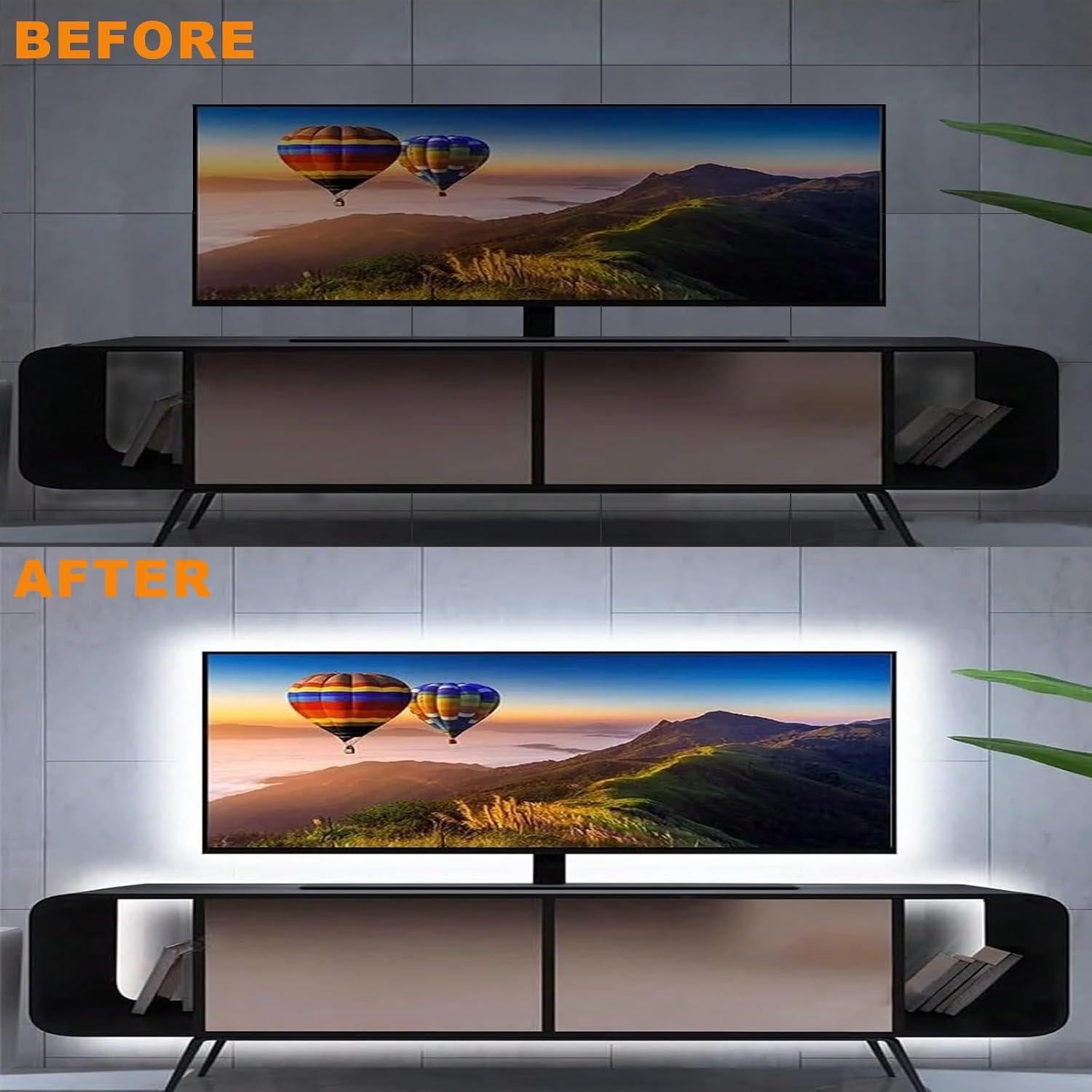 Tira de LED COB 1m LFKJ Blanca USB para Luz de Fondo TV