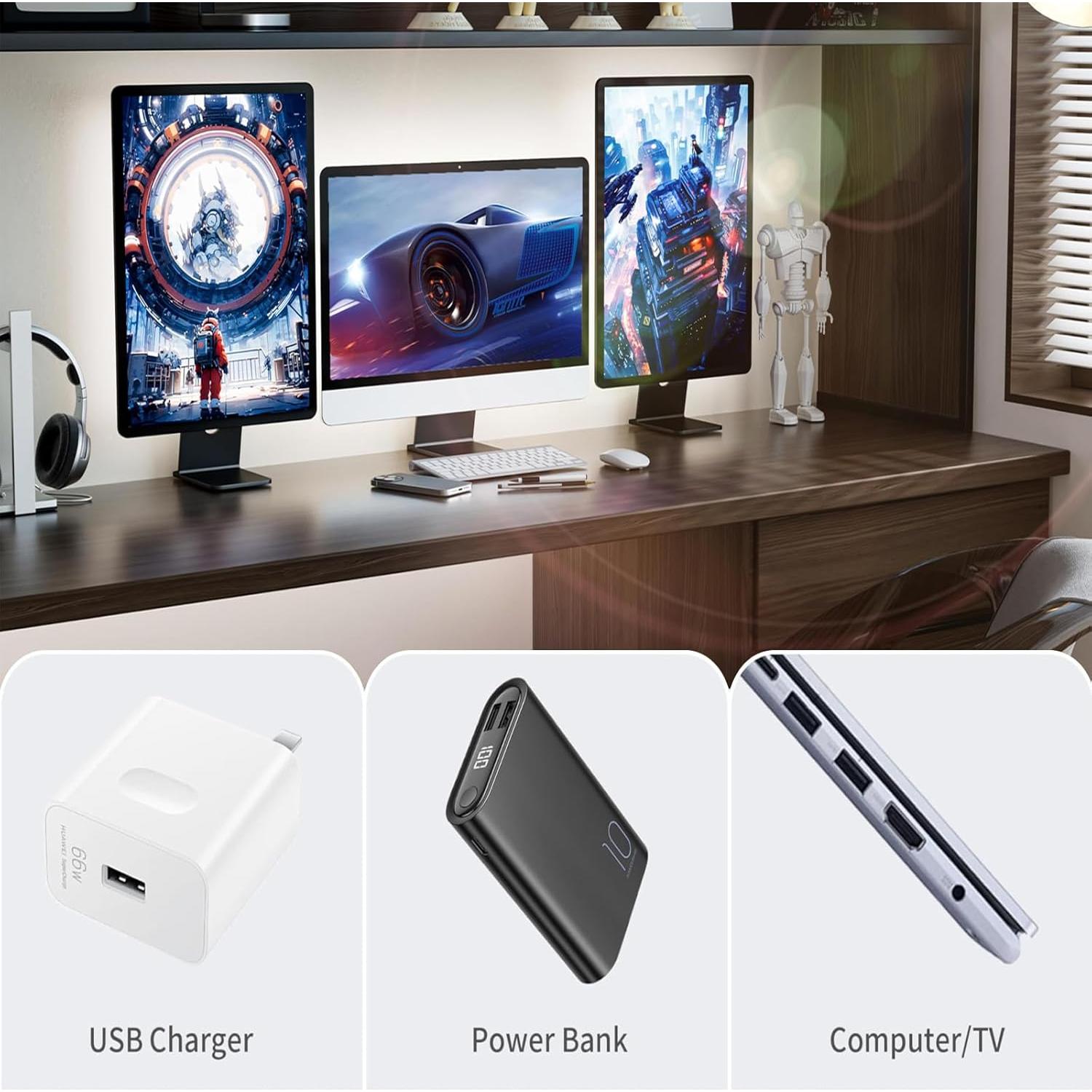 Tira de LED COB 1m LFKJ Blanca USB para Luz de Fondo TV