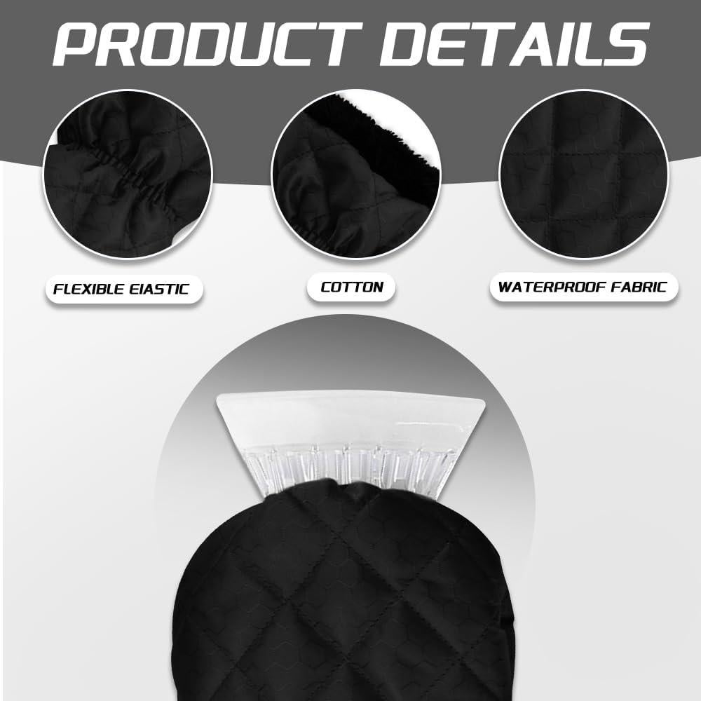 Raspador de Hielo con Guante CHRYMUM para Automóvil Negro