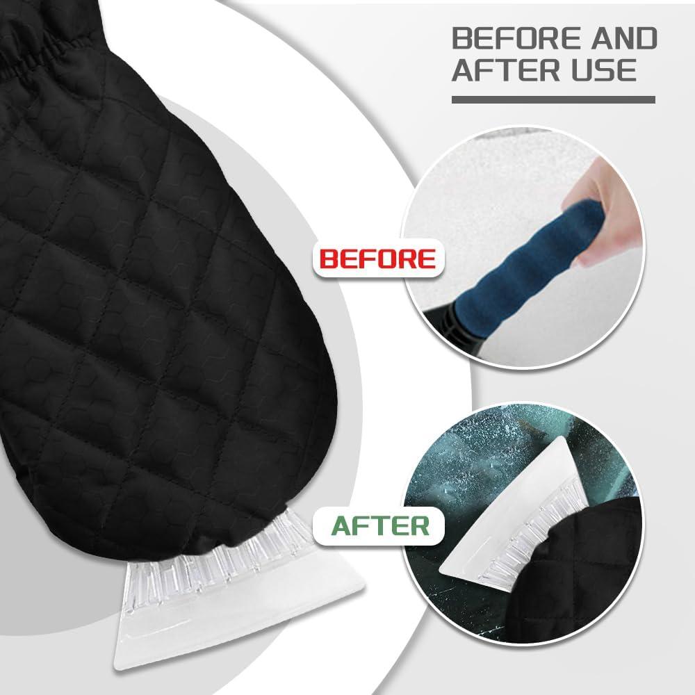 Raspador de Hielo con Guante CHRYMUM para Automóvil Negro