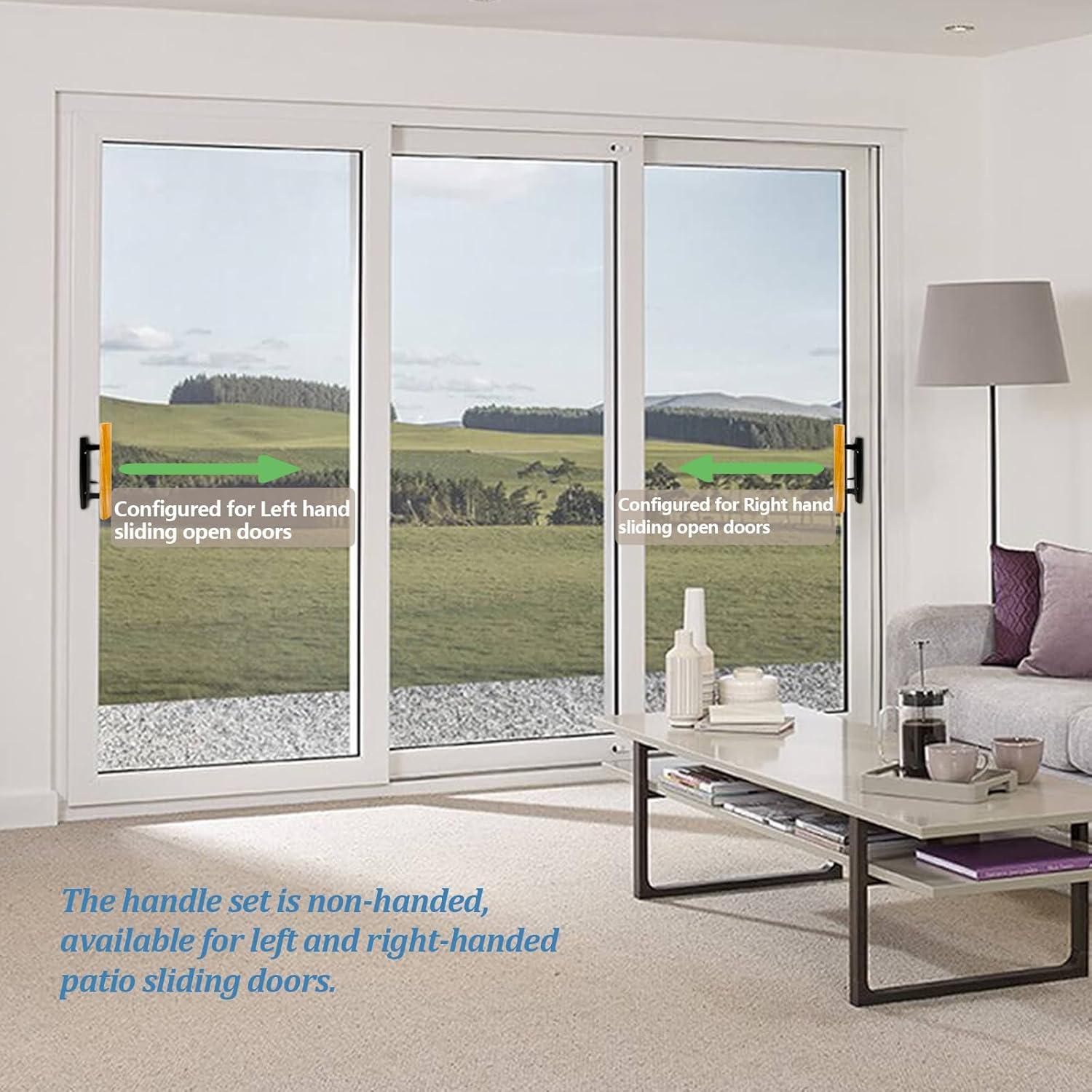 Mango de Puerta Deslizante TPard con Cerradura de Mortaja Negro