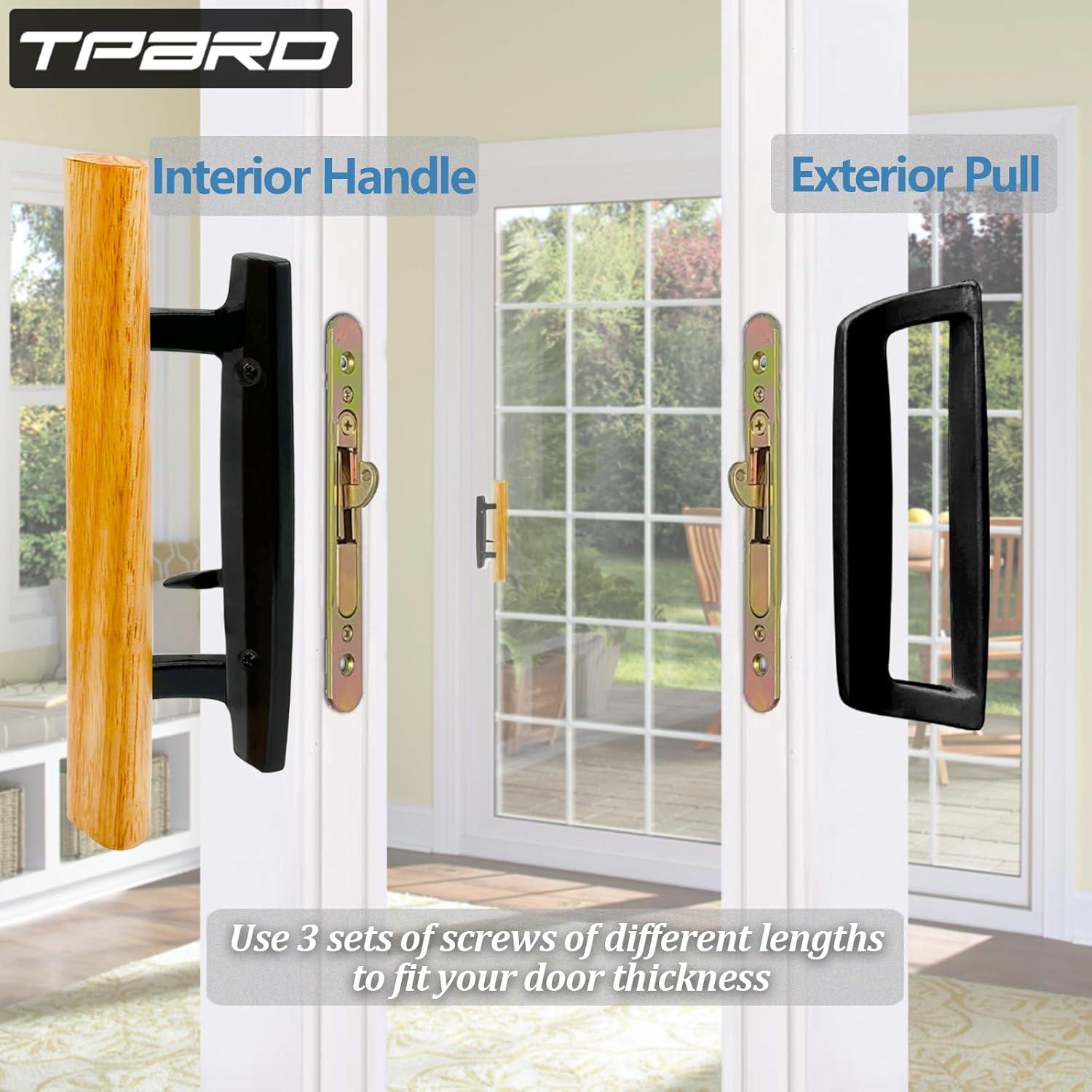 Mango de Puerta Deslizante TPard con Cerradura de Mortaja Negro