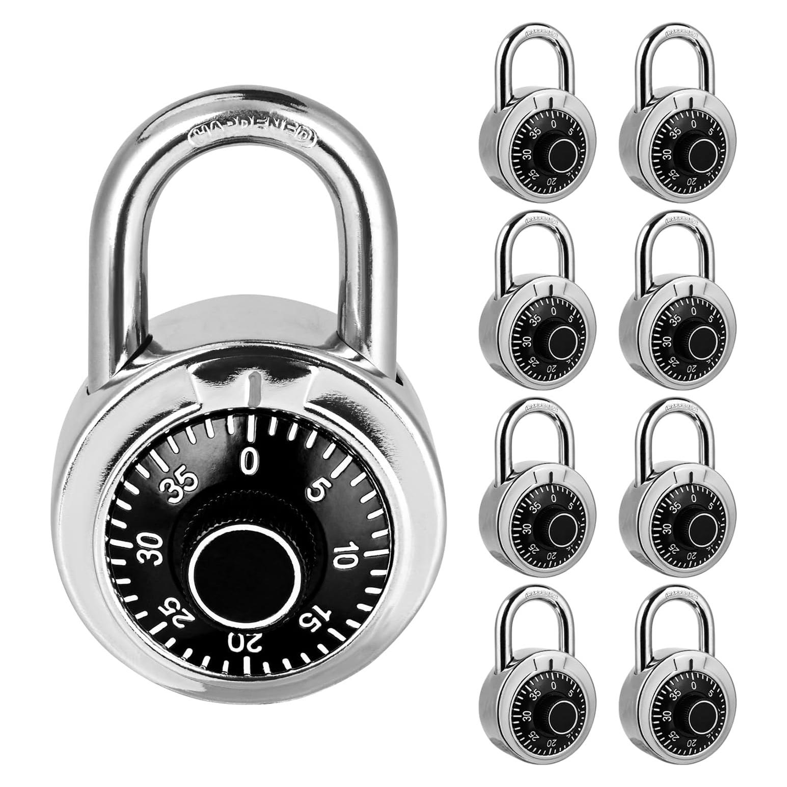 Candado de Combinación HZSY 8 Pack 50mm para Gimnasio y Taquilla