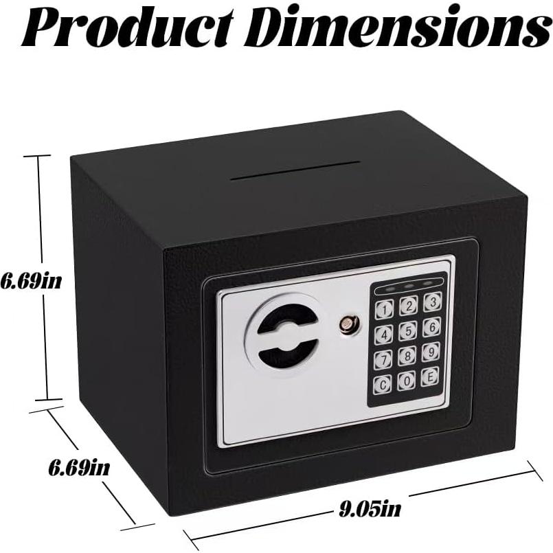 Caja Fuerte Electrónica ELLAIG 23x17x17 cm Seguridad Negra