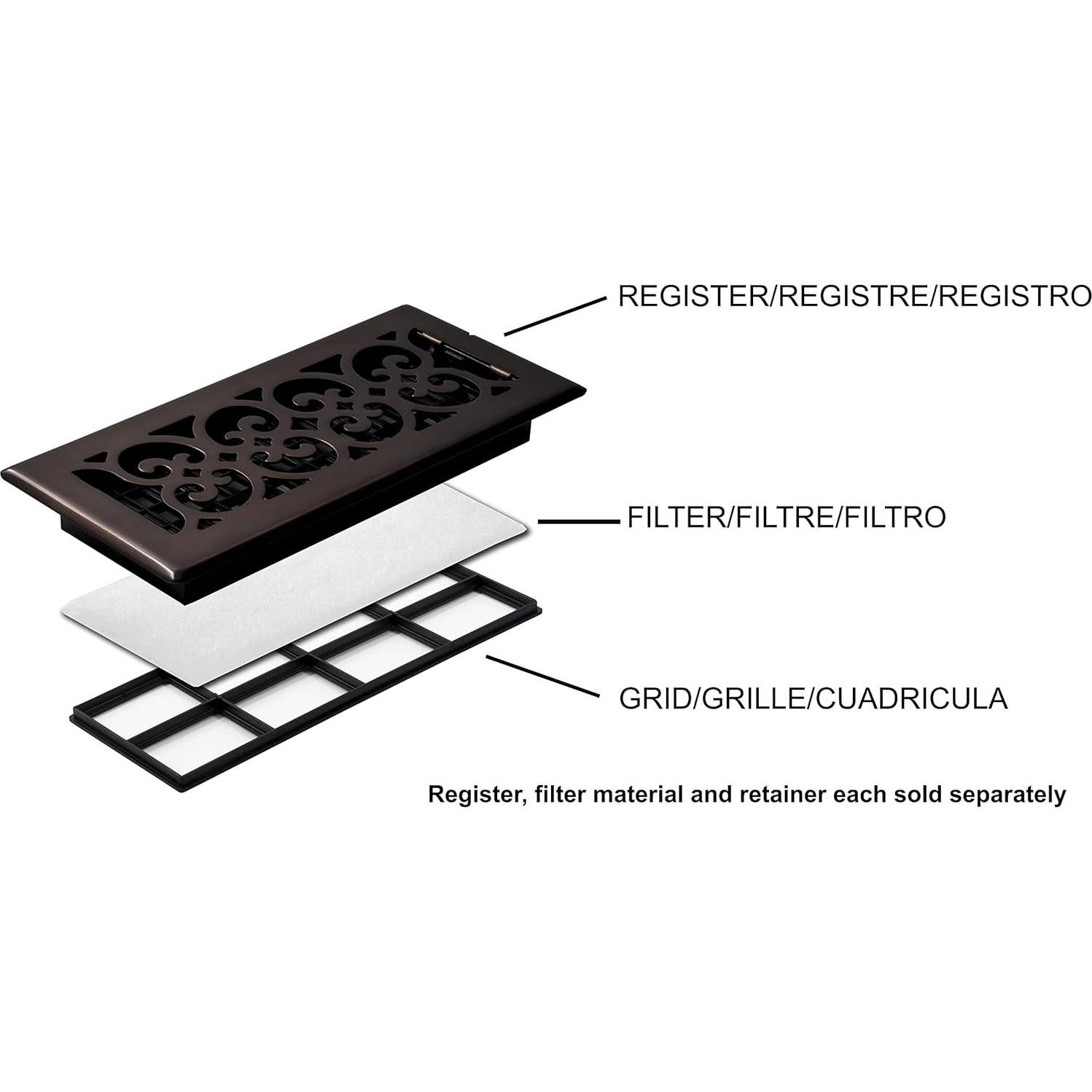 Filtro de Aire Decor Grates VFM4 1.22m x 0.30m Blanco