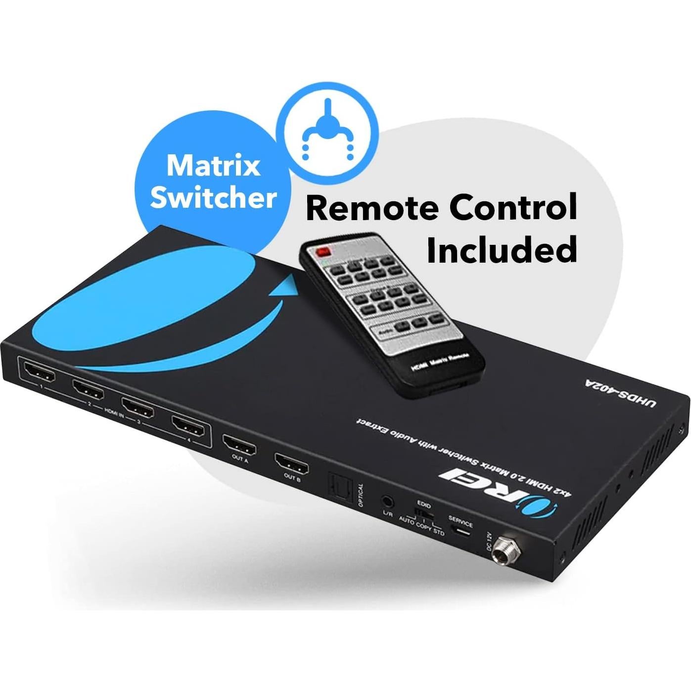 Interruptor HDMI 4x2 OREI UHDS-402A 4K 60Hz Audio ARC