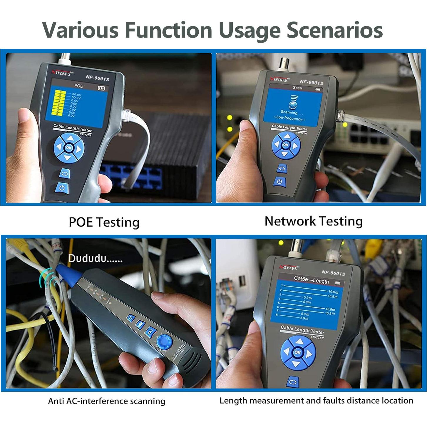 Probador de Cable de Red NOYAFA NF-8601S con TDR y PoE