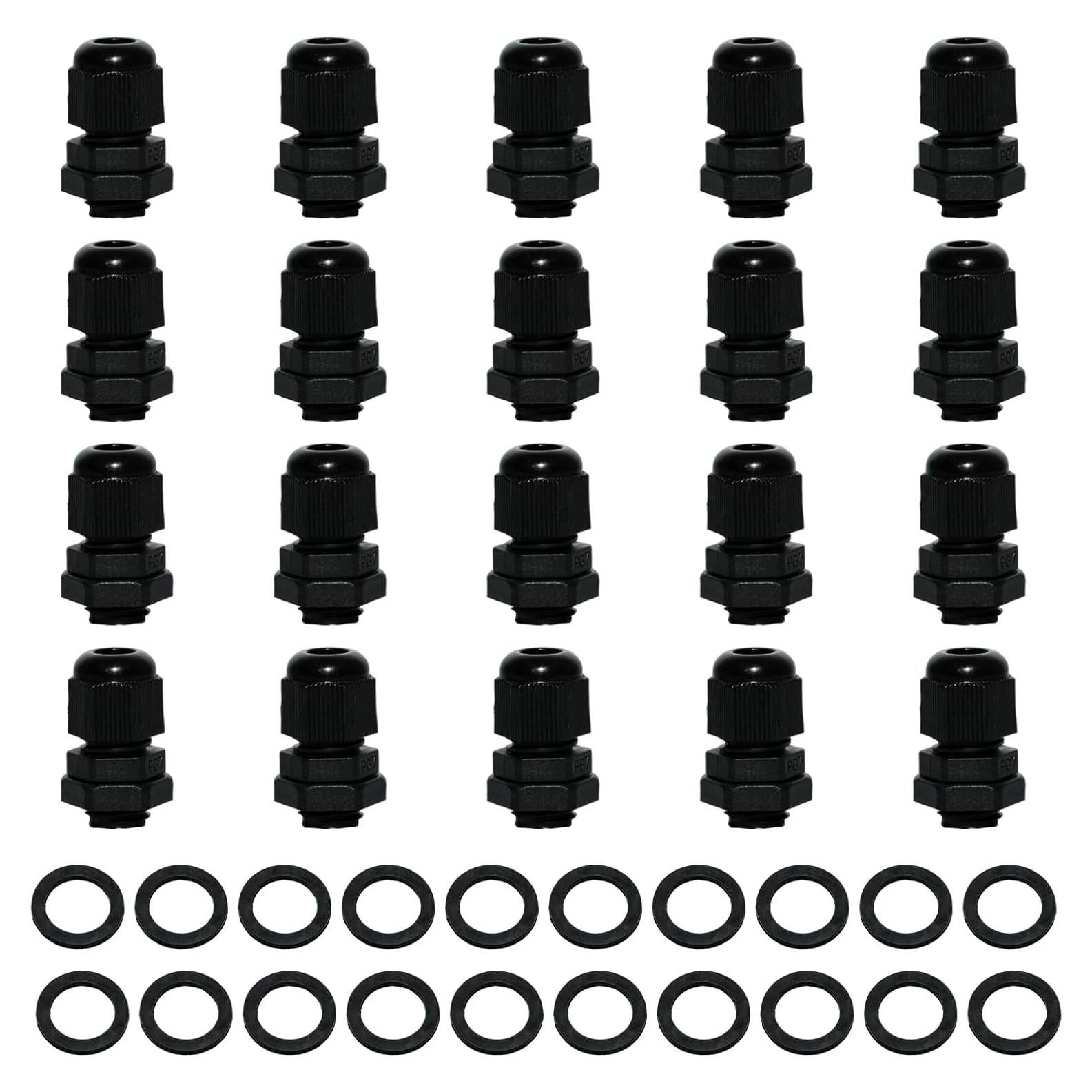 Lilaly 50 Pcs Juntas de Cable Gland Impermeables PG7