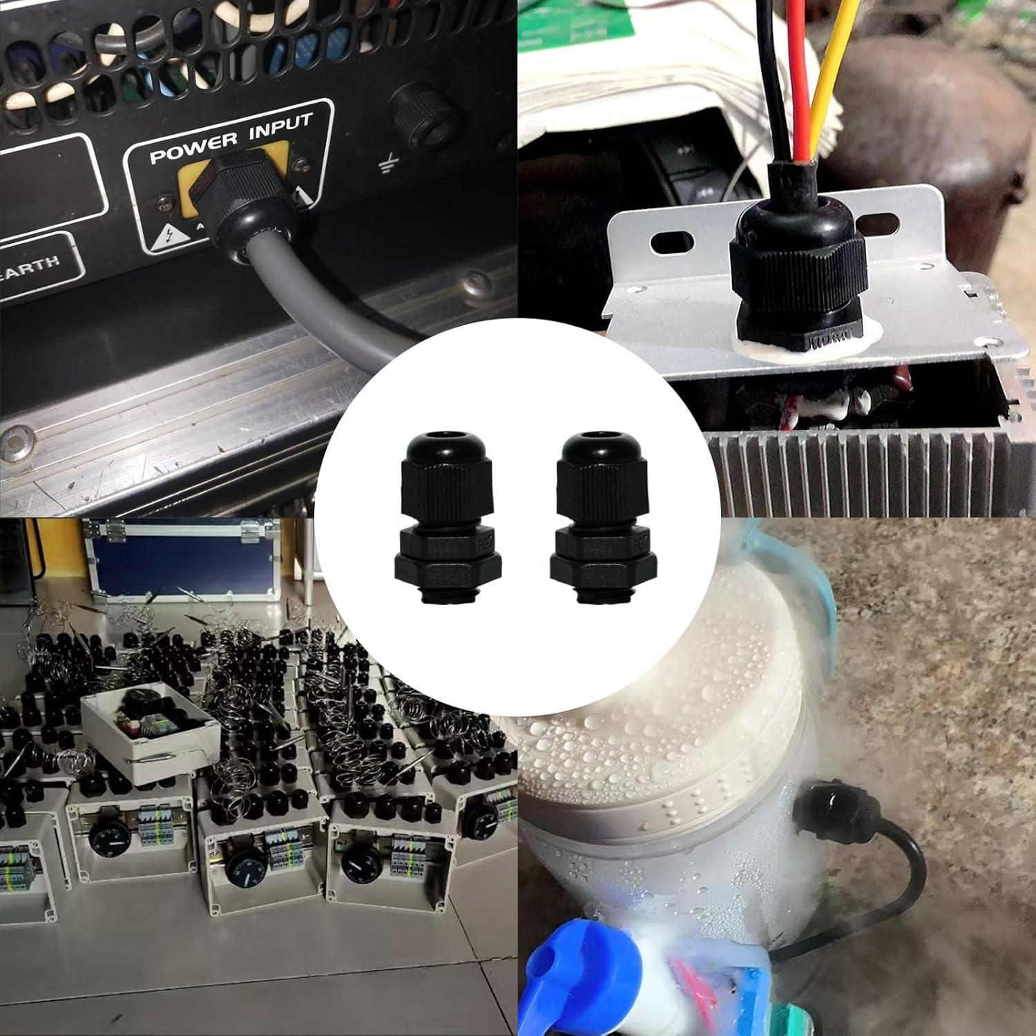 Lilaly 50 Pcs Juntas de Cable Gland Impermeables PG7