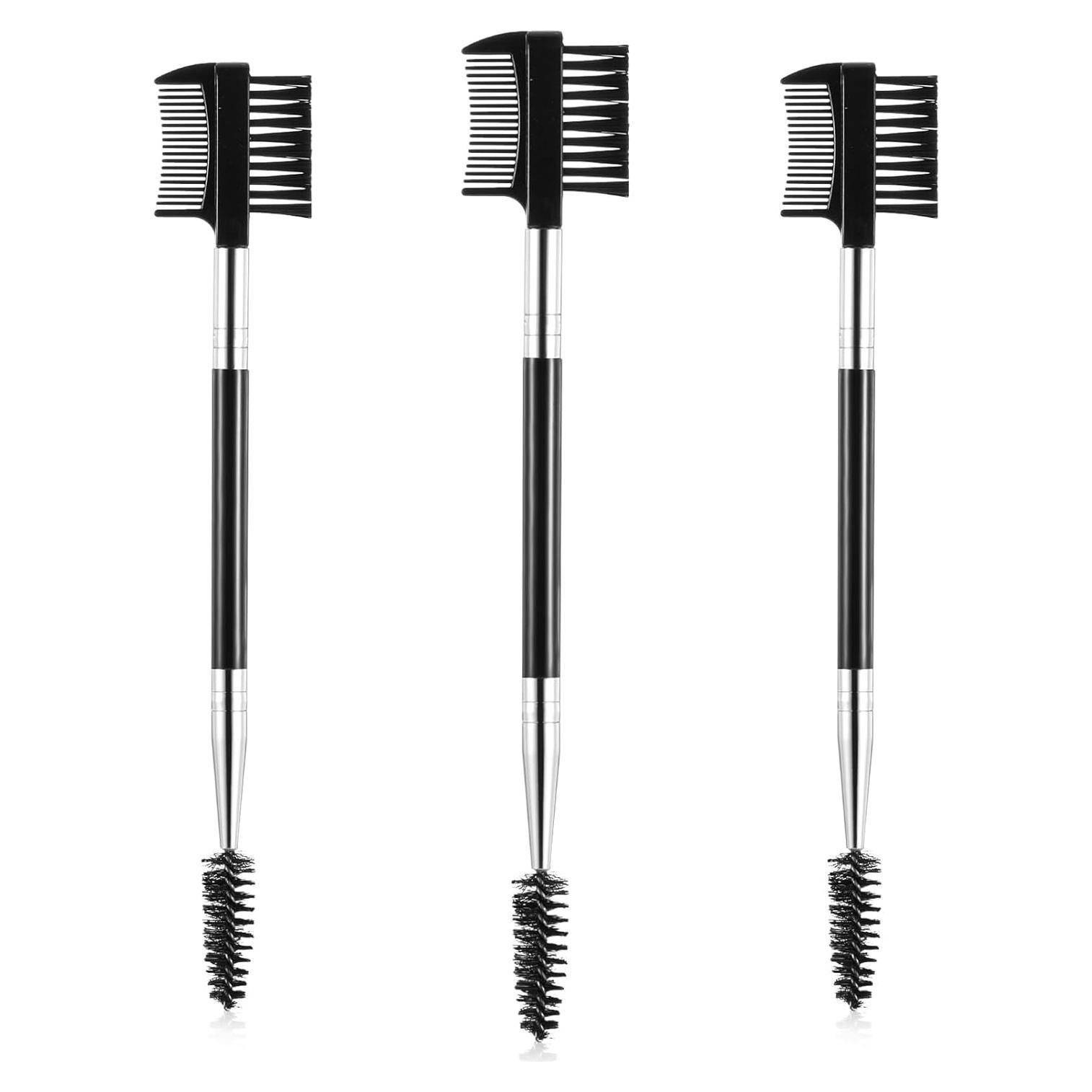Giantree Cepillo de Cejas y Pestañas 3 Piezas Negro