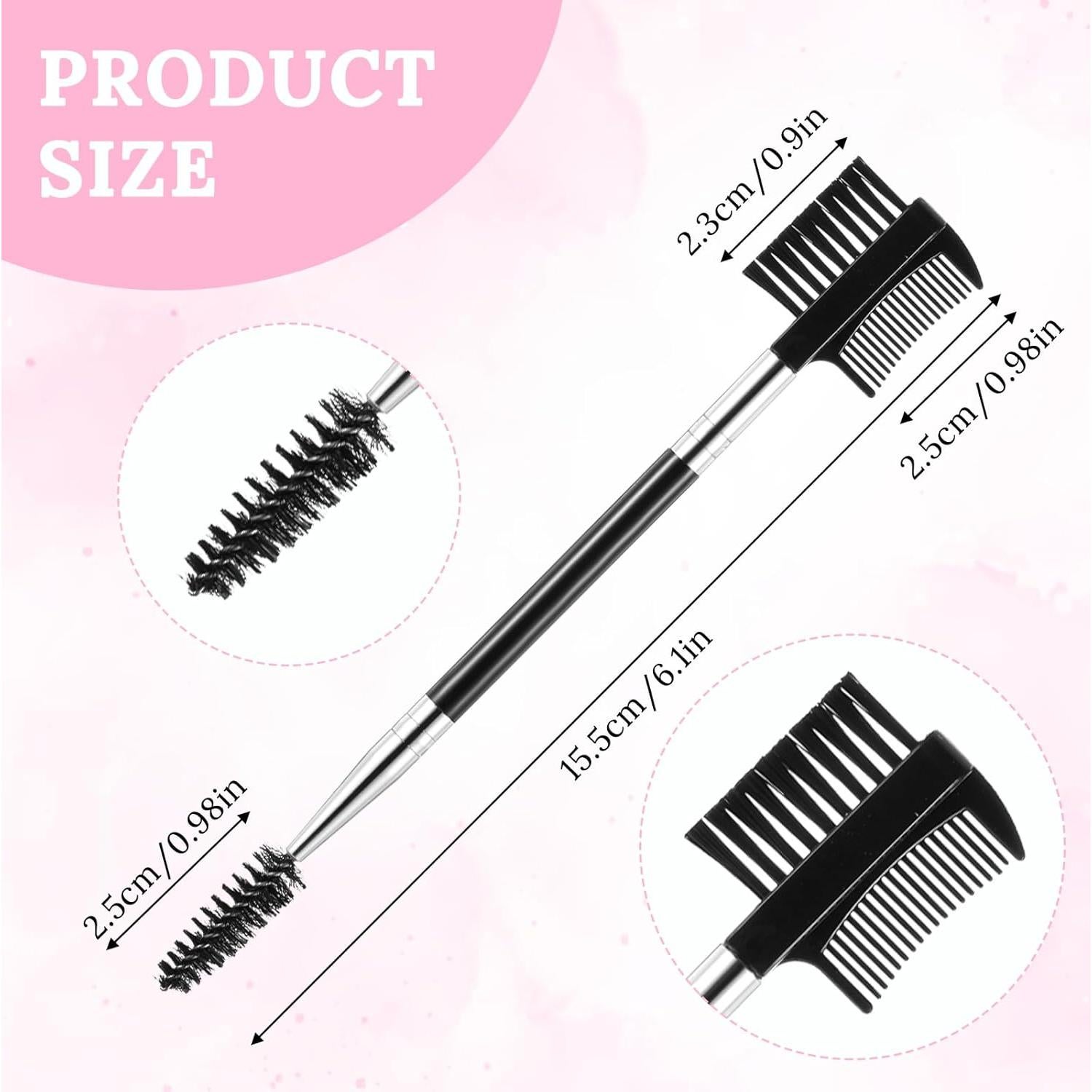 Giantree Cepillo de Cejas y Pestañas 3 Piezas Negro