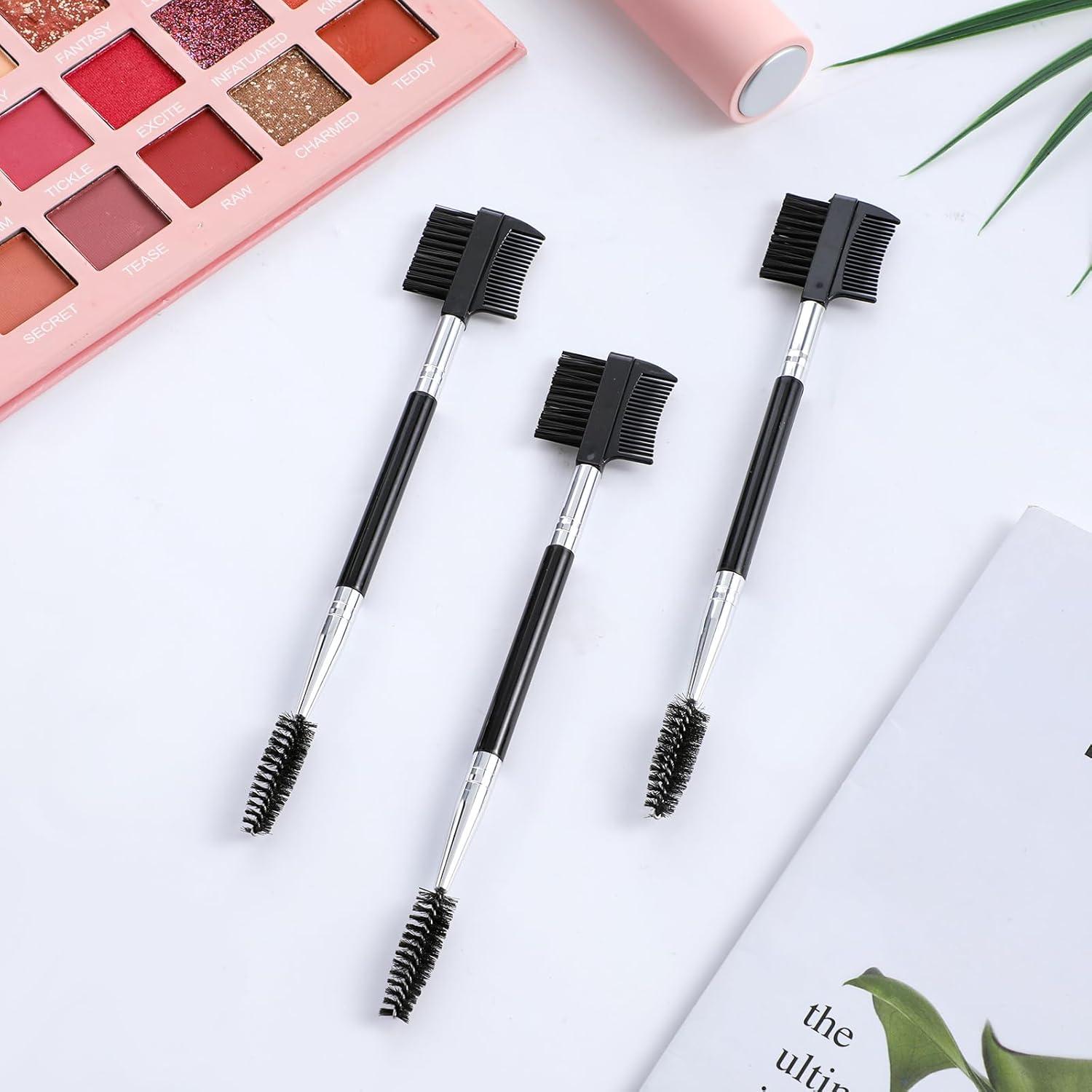 Giantree Cepillo de Cejas y Pestañas 3 Piezas Negro