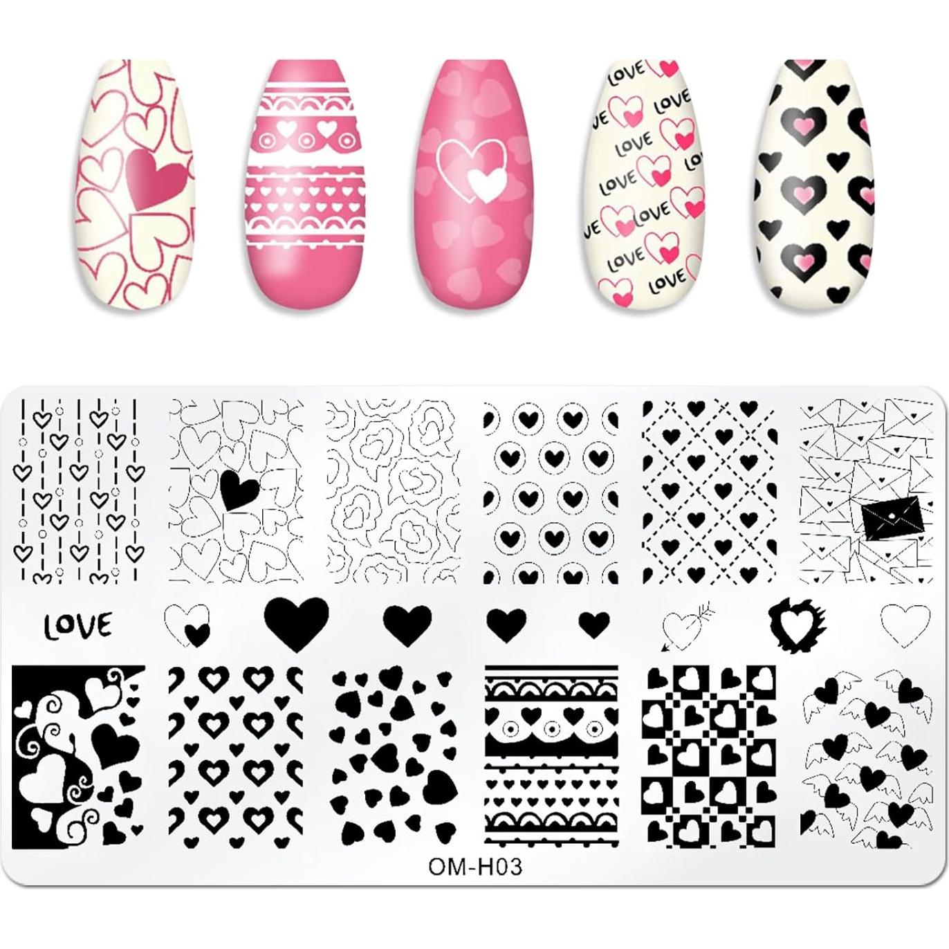 Kit de Estampado de Uñas LoveOurHome 4pc con Herramientas
