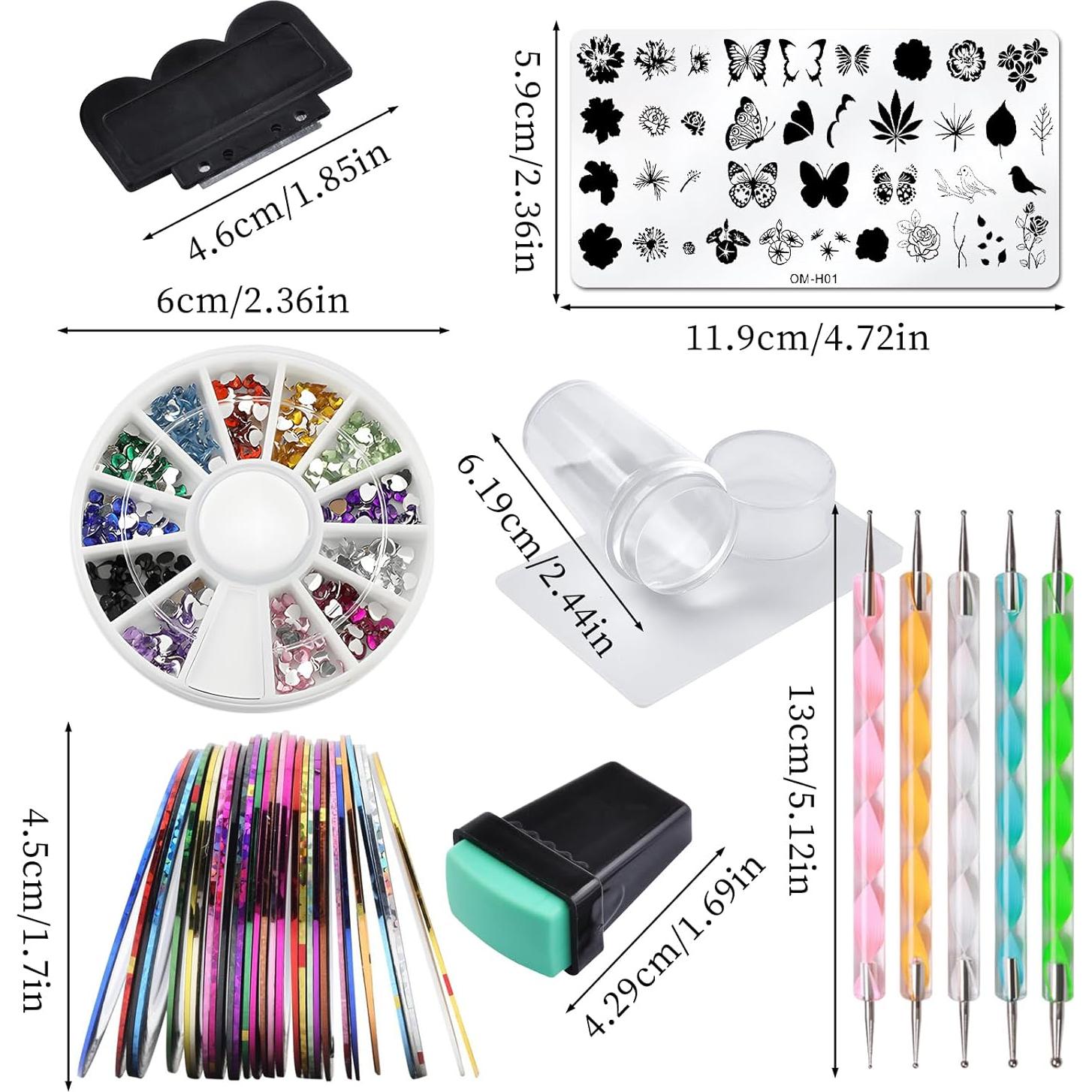 Kit de Estampado de Uñas LoveOurHome 4pc con Herramientas