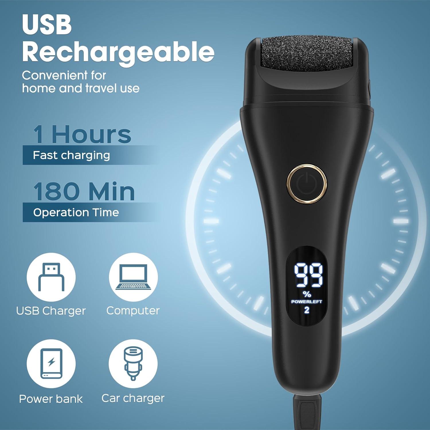 Removedor de Callos Eléctrico Hoxida con 3 Velocidades y Pantalla LCD