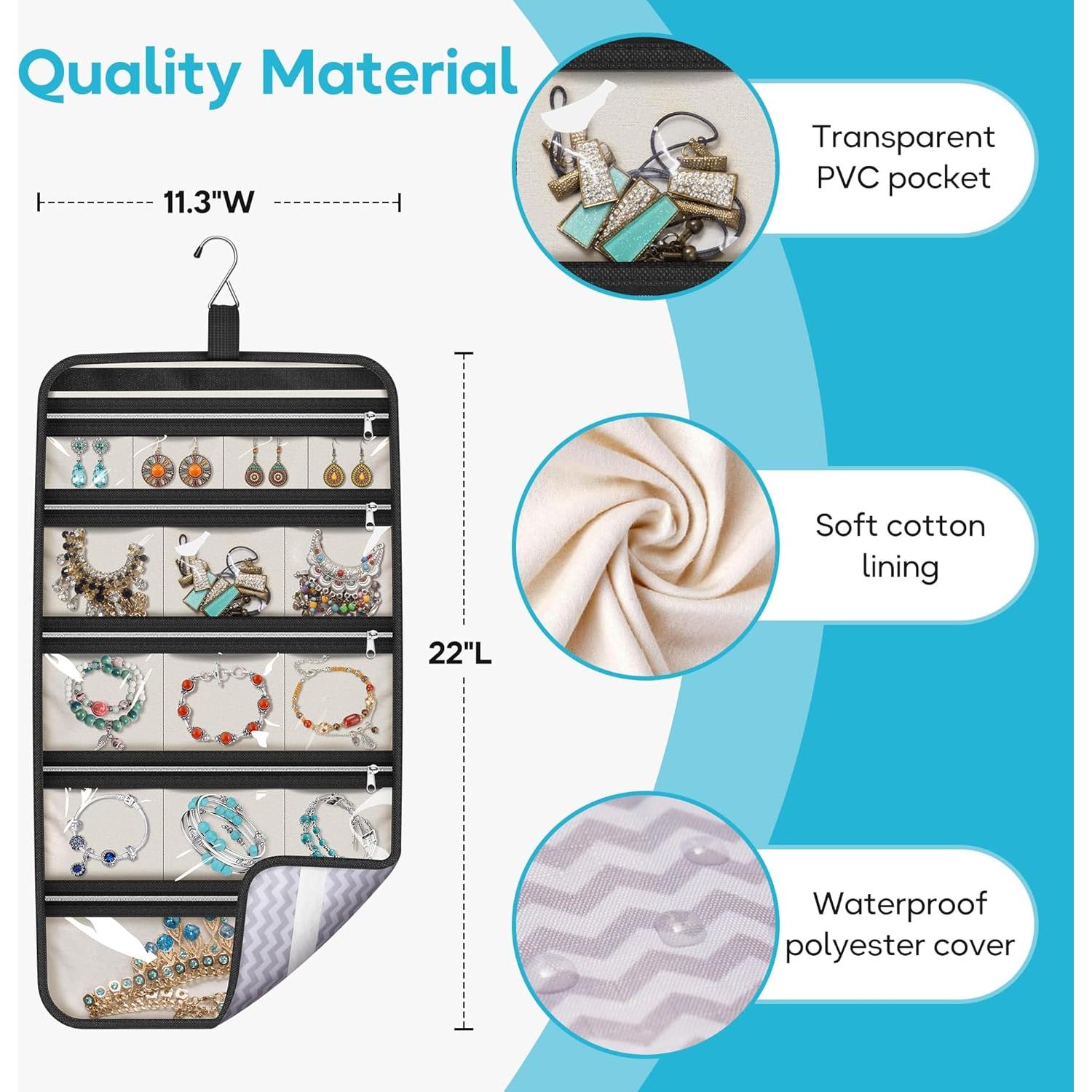 Organizador de Joyería Colgante MISSLO Plegable 14 Compartimentos