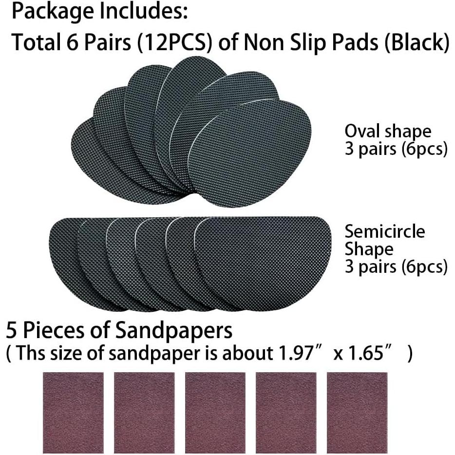 Almohadillas Antideslizantes UNIKSTEP 6 Pares Goma Negra