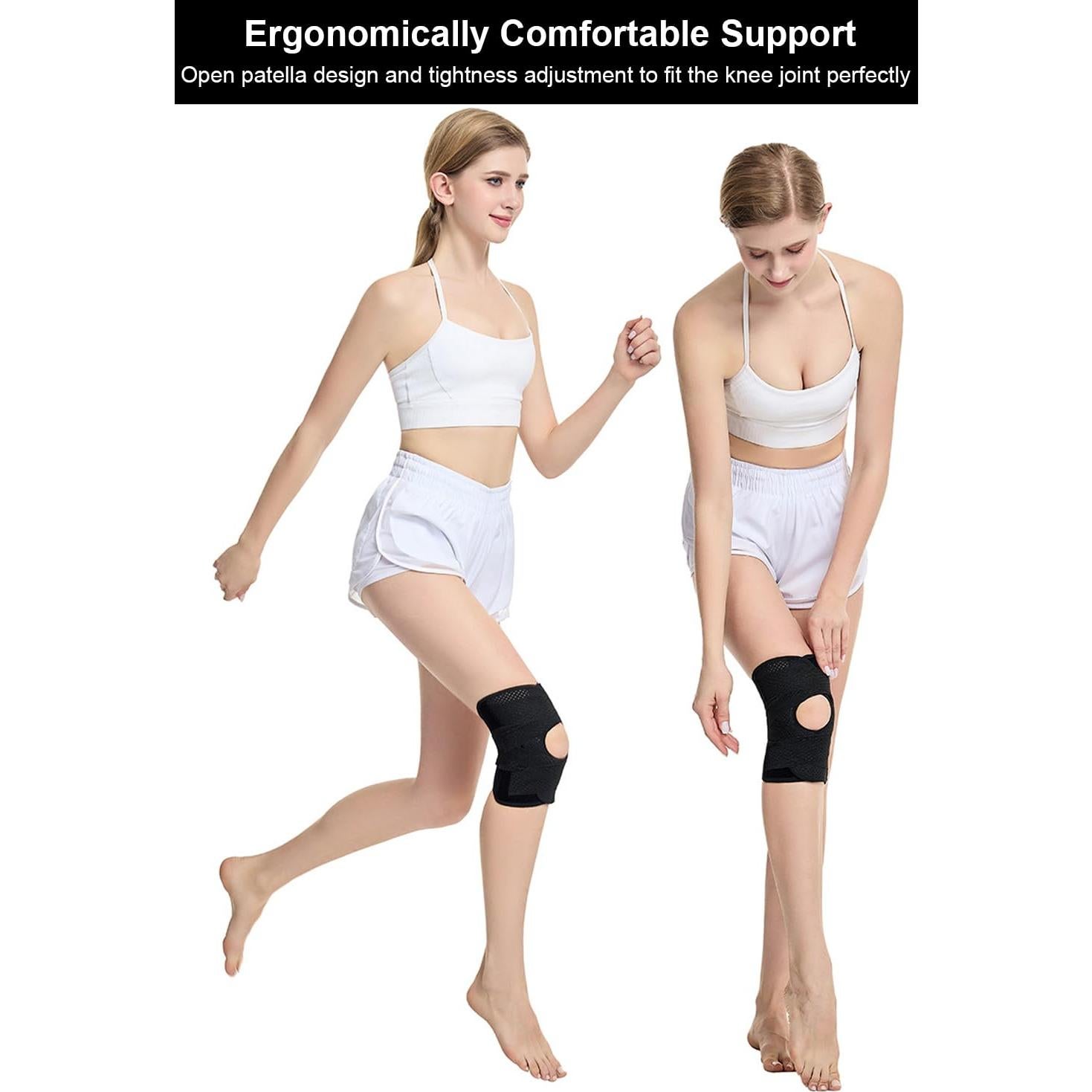 Freno de Rodilla SUJAYU Ajustable con Estabilizadores - Negro M