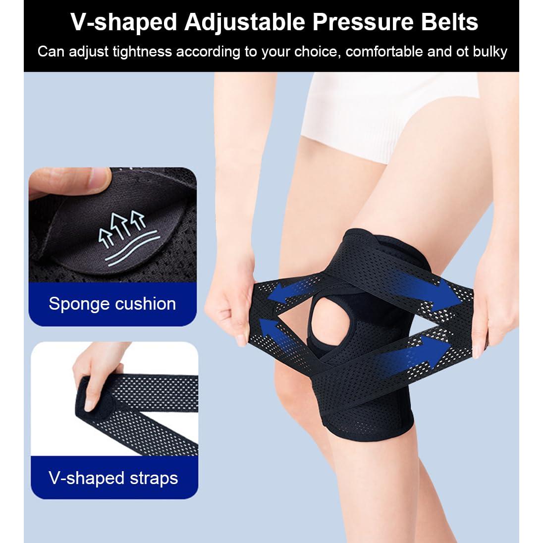 Freno de Rodilla SUJAYU Ajustable con Estabilizadores - Negro M