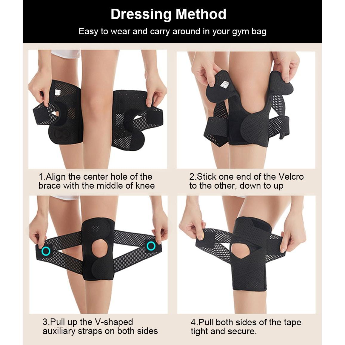 Freno de Rodilla SUJAYU Ajustable con Estabilizadores - Negro M