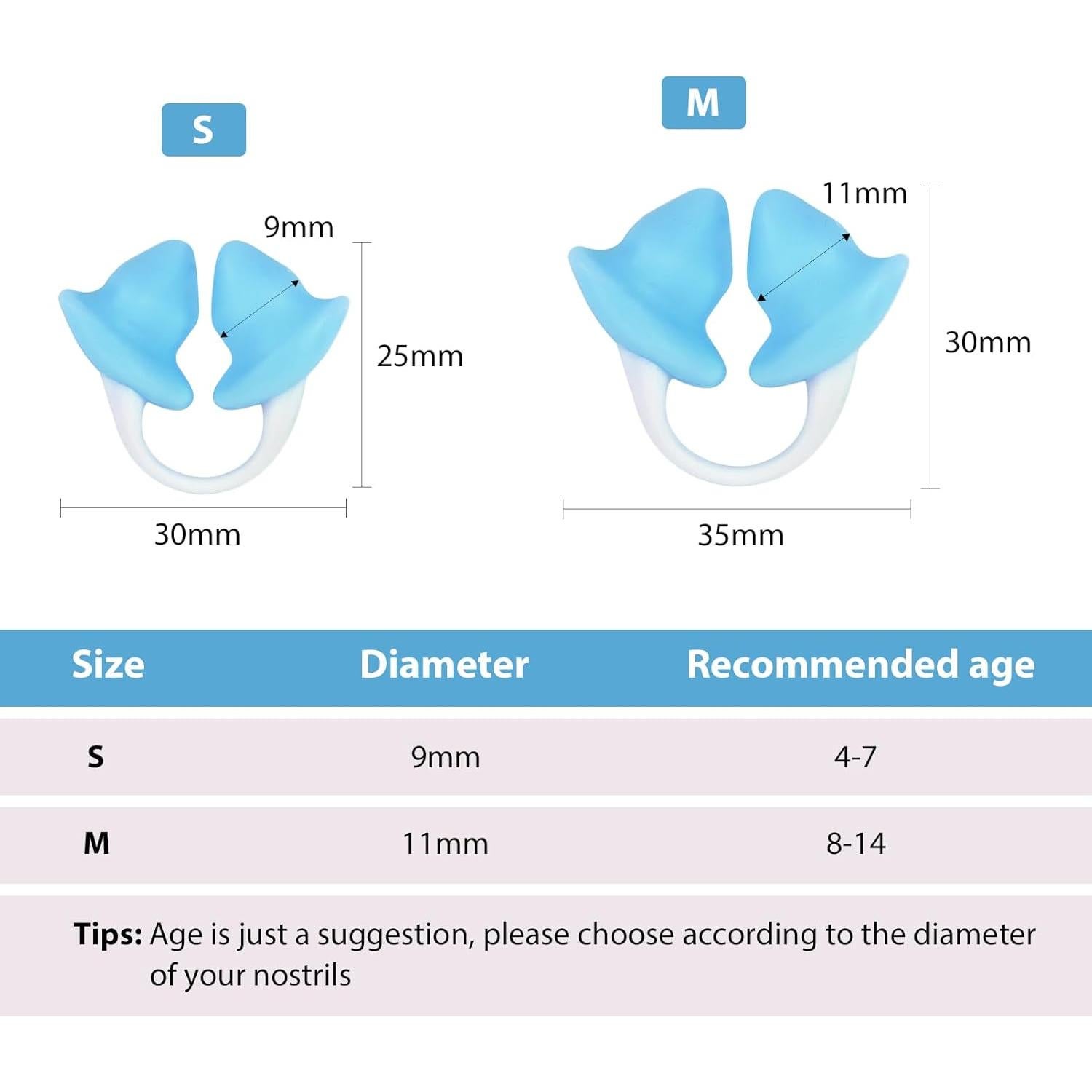 Clip nasal para nadar Baypify para niños 4-7 años azul