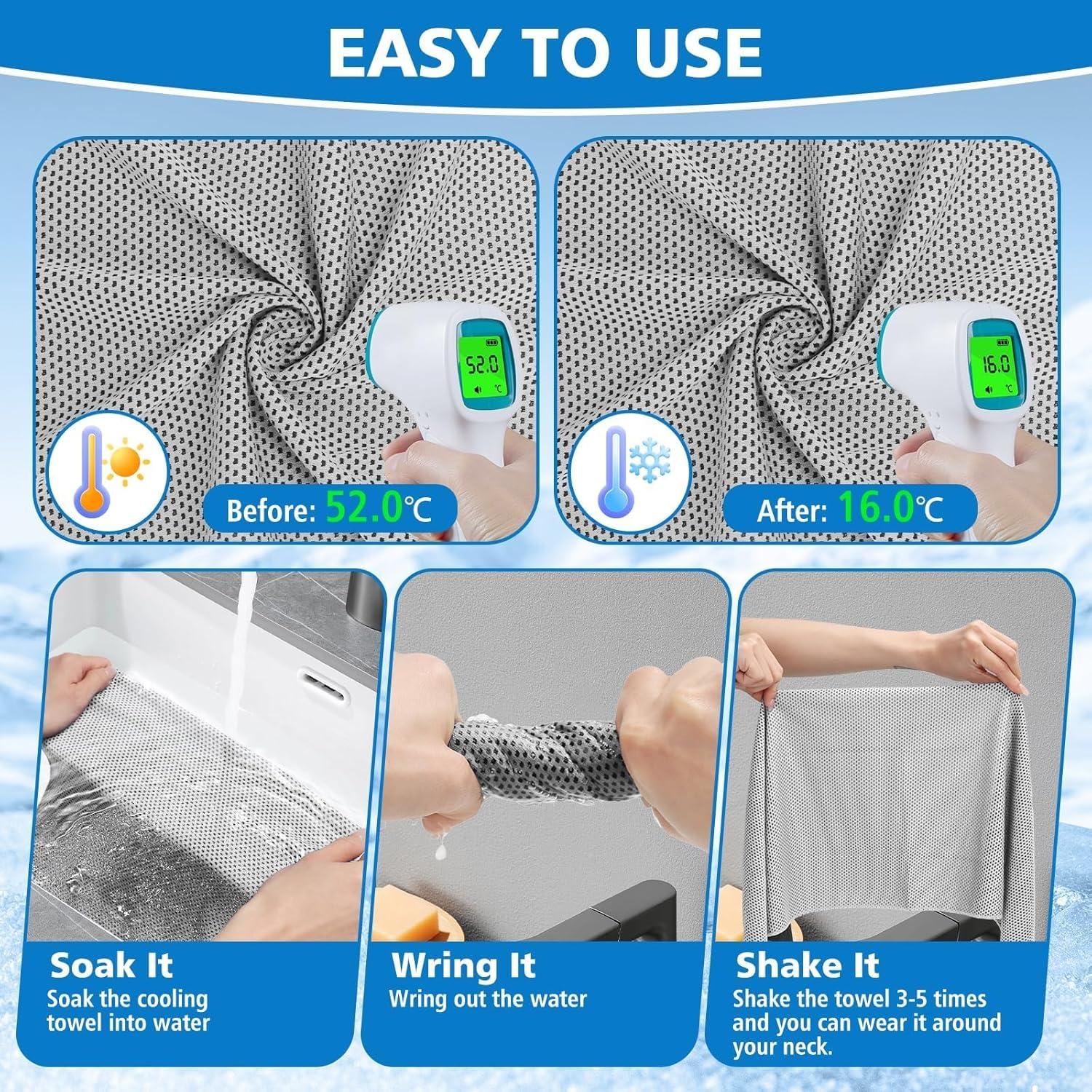 Paquete de 24 Toallas Enfriadoras PJPSAA 101.6x30.5cm Microfibra