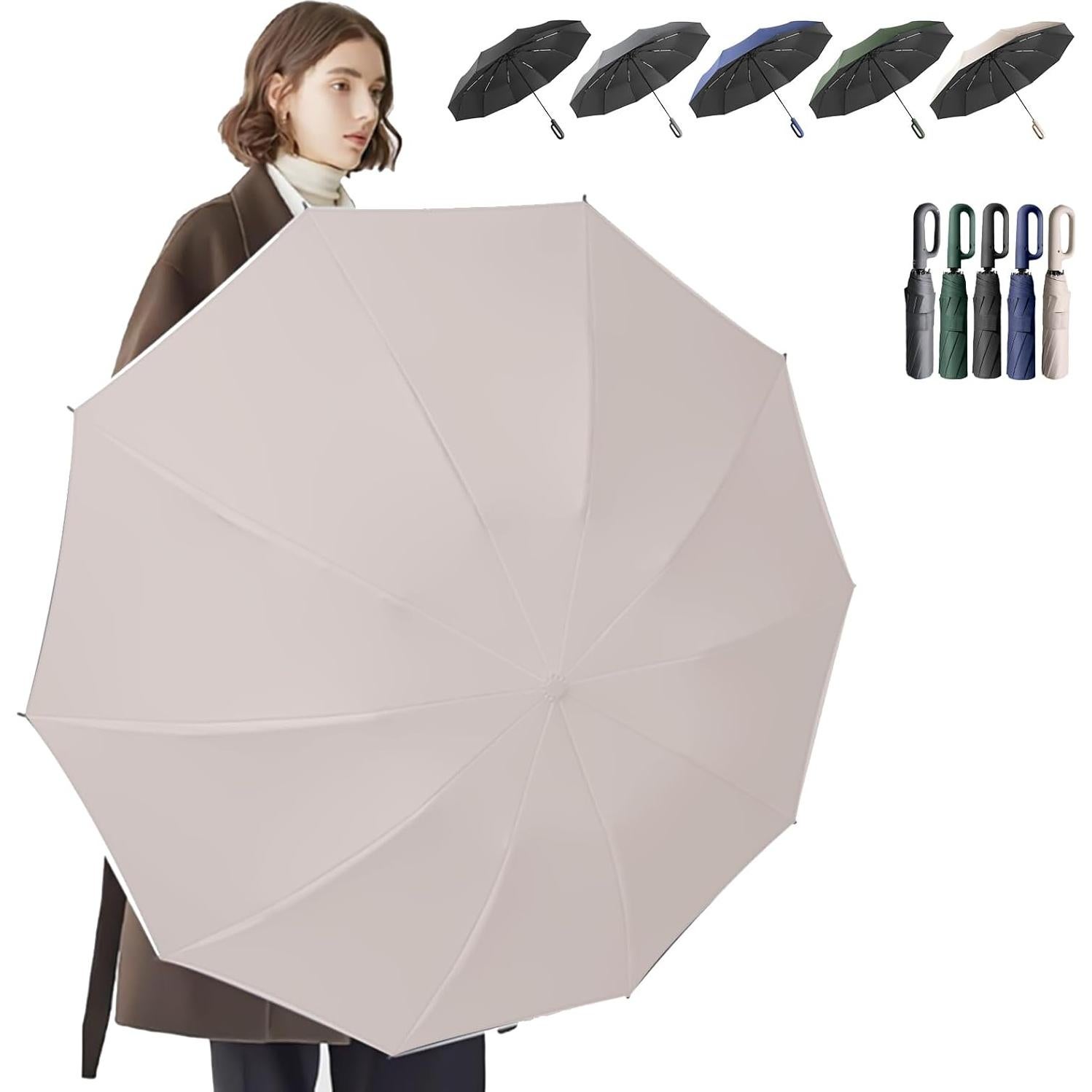 Paraguas Plegable Automático Mustarpicking 10 Varillas UV 50+