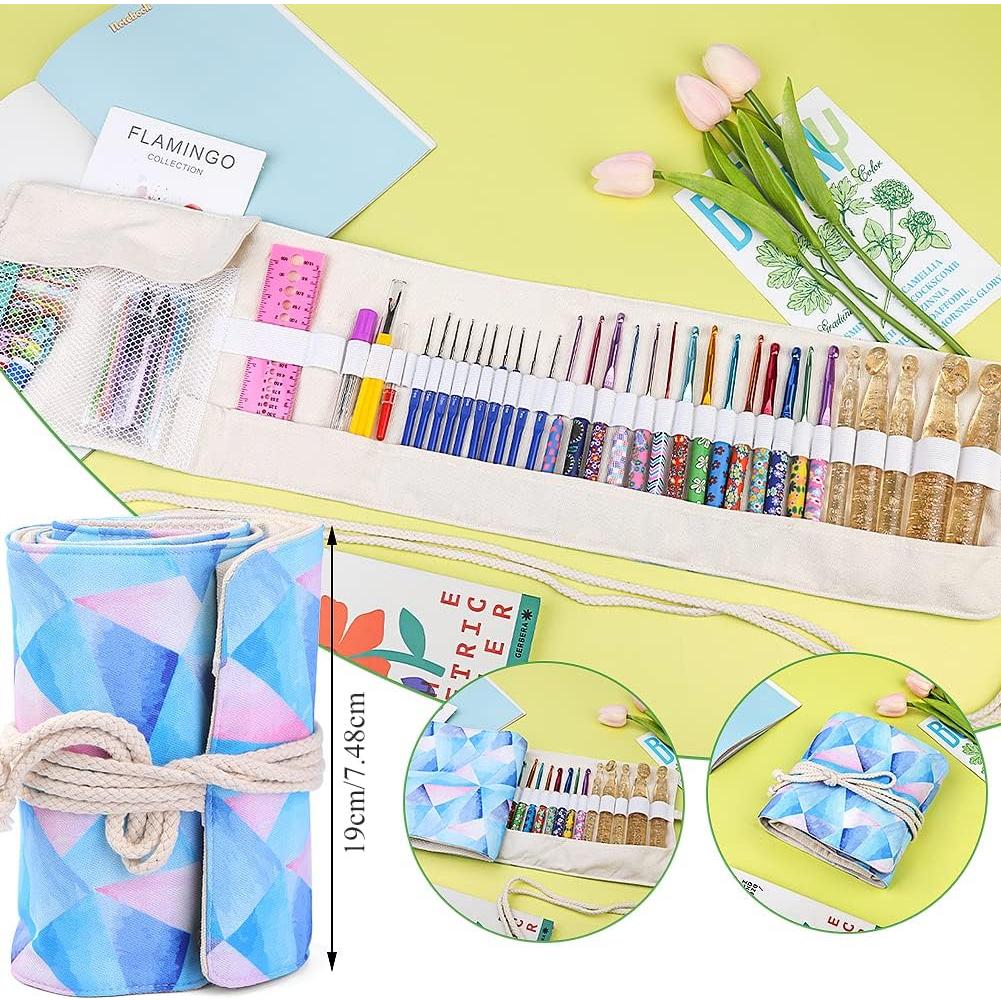 Kit de Ganchillos Ergonómicos Zlulary 116 Piezas con Bolsa