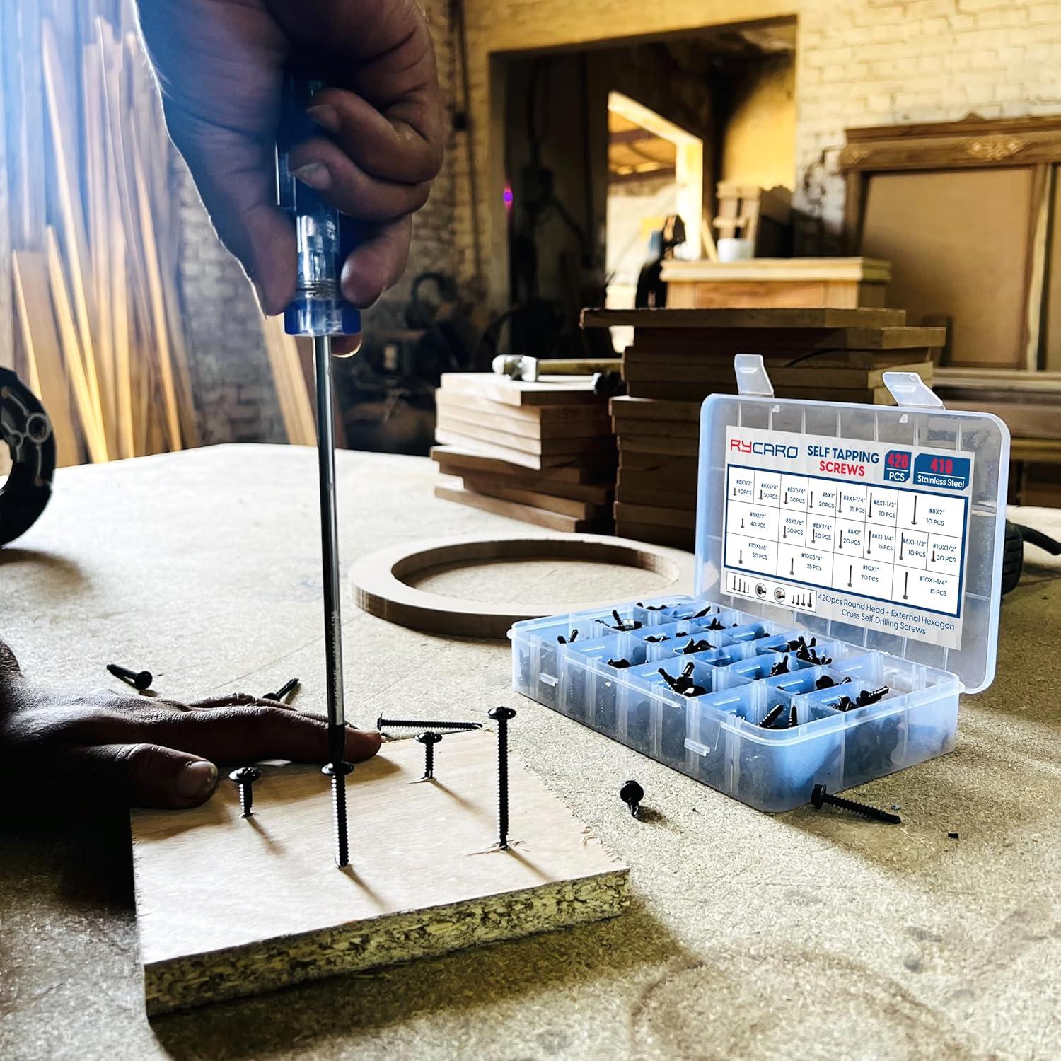 420 Tornillos Autoperforantes Acero Inoxidable RYCARO #8 #10