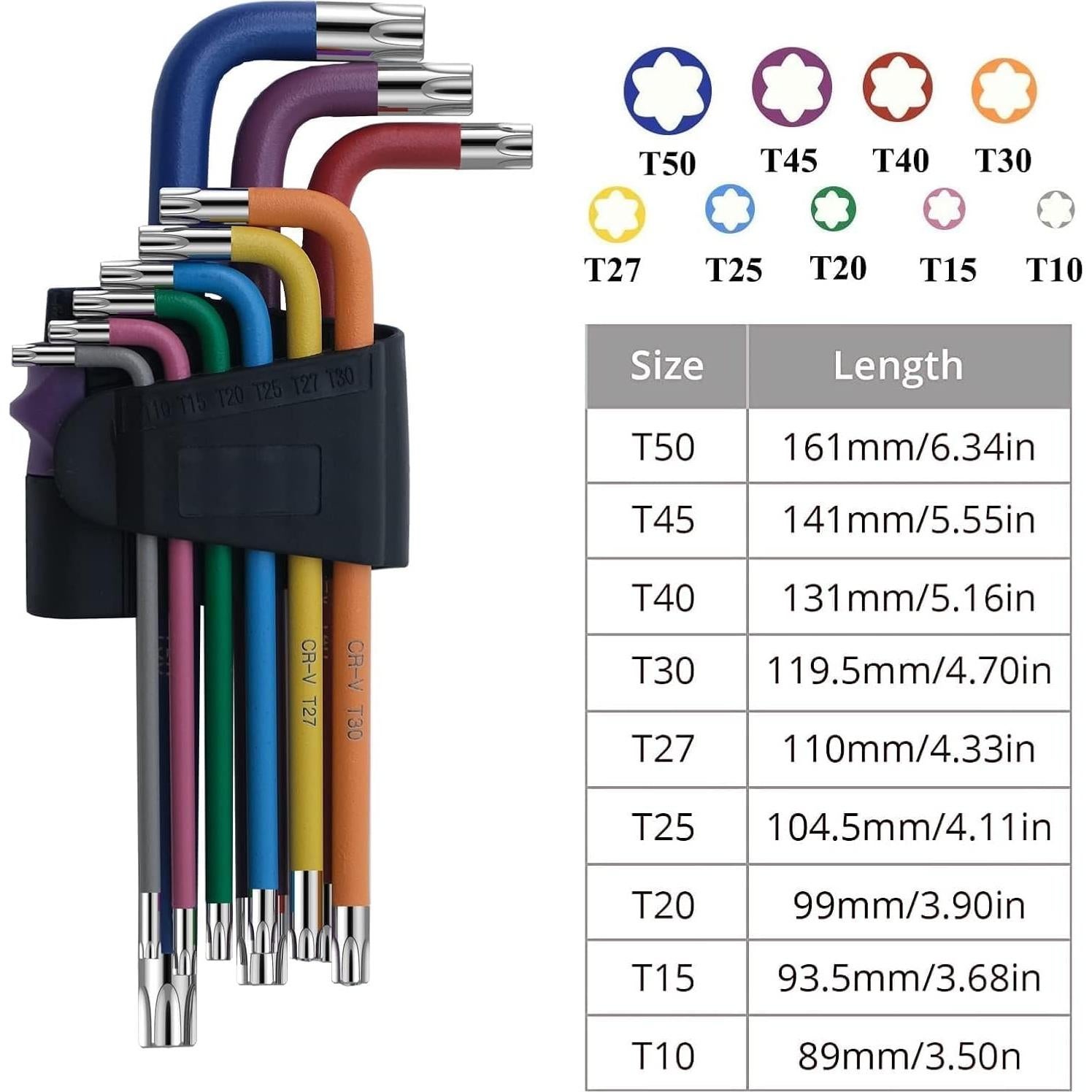 Juego de Llaves Allen y Torx TOOGOND 9 Piezas Multi-Tamaño