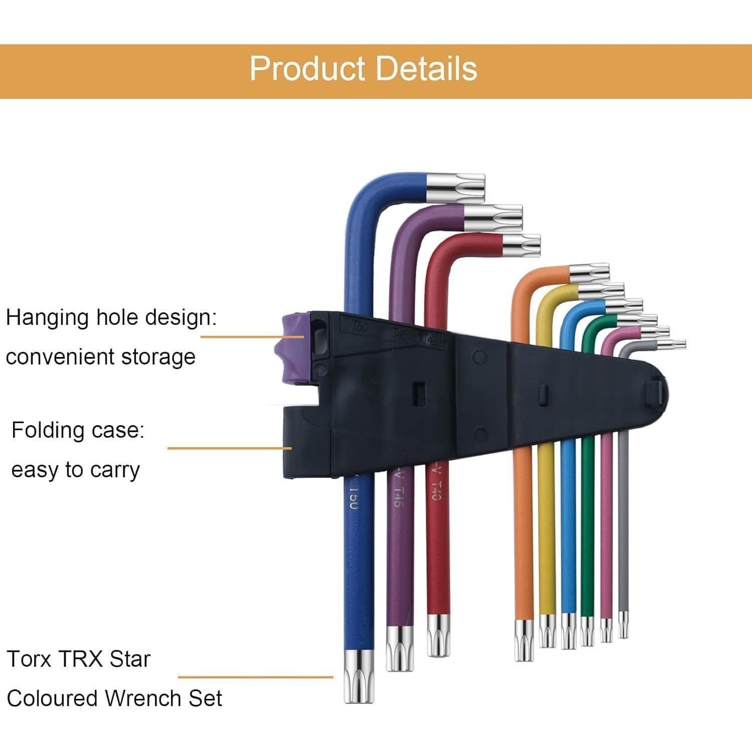 Juego de Llaves Allen y Torx TOOGOND 9 Piezas Multi-Tamaño