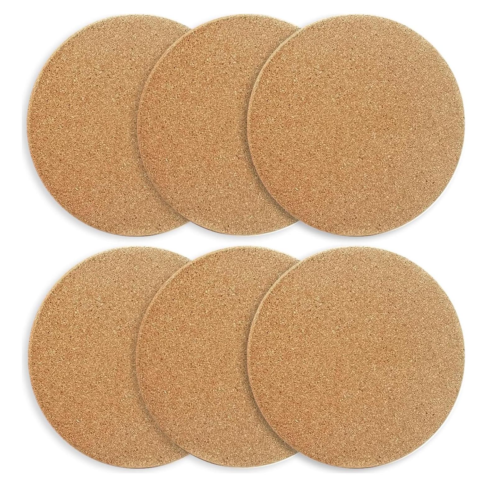 Set de 6 Posavasos de Corcho LEKAYIHU 10 cm Resistentes al Calor