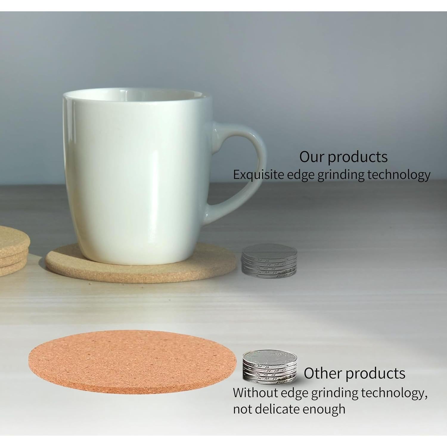 Set de 6 Posavasos de Corcho LEKAYIHU 10 cm Resistentes al Calor