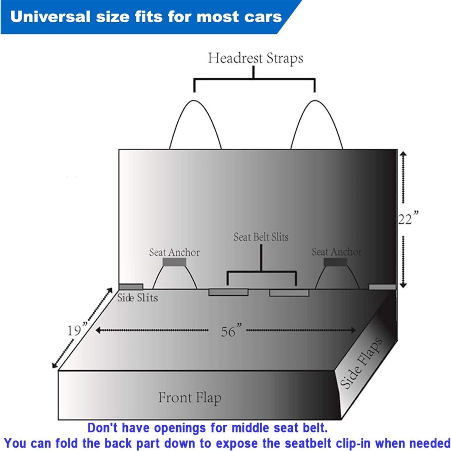 Protector de Asiento de Coche VIEWPETS Universal Impermeable Negro