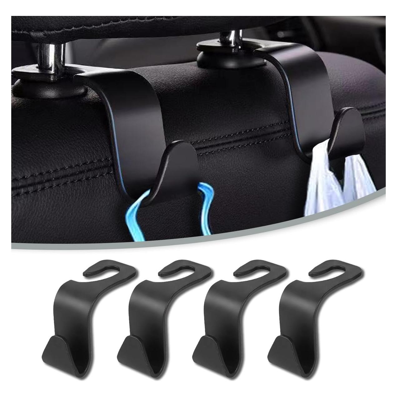 Ganchos para Reposacabezas de Automóvil Couslcd - 4 Piezas Negro